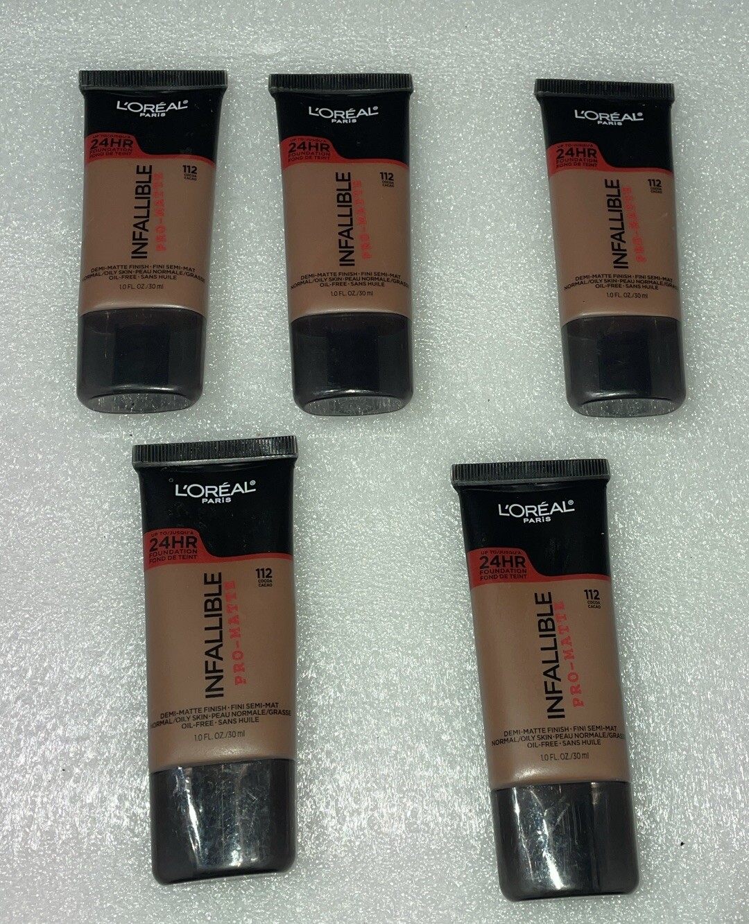 Lot of 5 L’Oreal Paris Infallible Pro-Matte Liquid 24hr Longwear #112 Cocoa