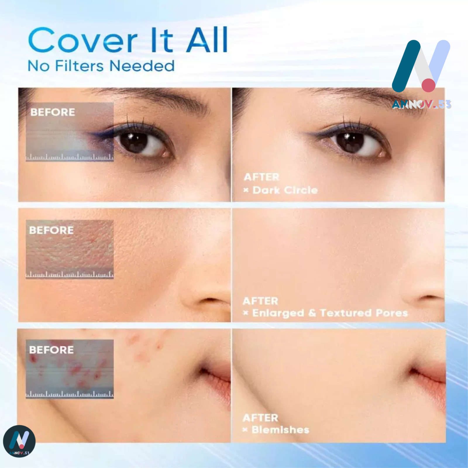 SKINTIFlC Perfect Coverage Blurring Skin Tint Moist Smooth Flawless Long Lasting