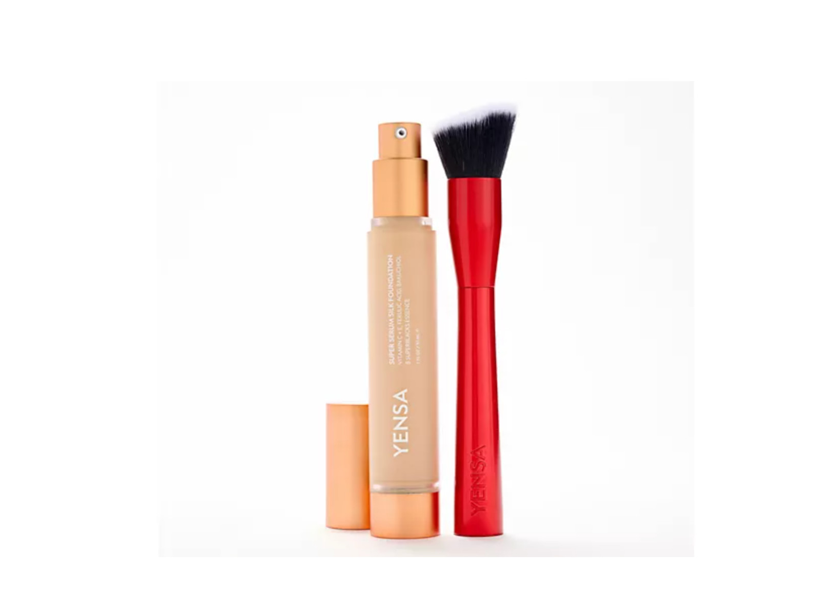 YENSA Beauty Serum Silk Foundation with Red Brush -Med Warm/Med 2