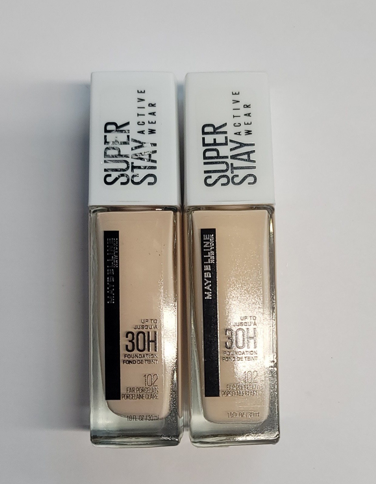 2 Maybelline SuperStay Active Wear Foundation 30HR # 102 Fair Porcelain