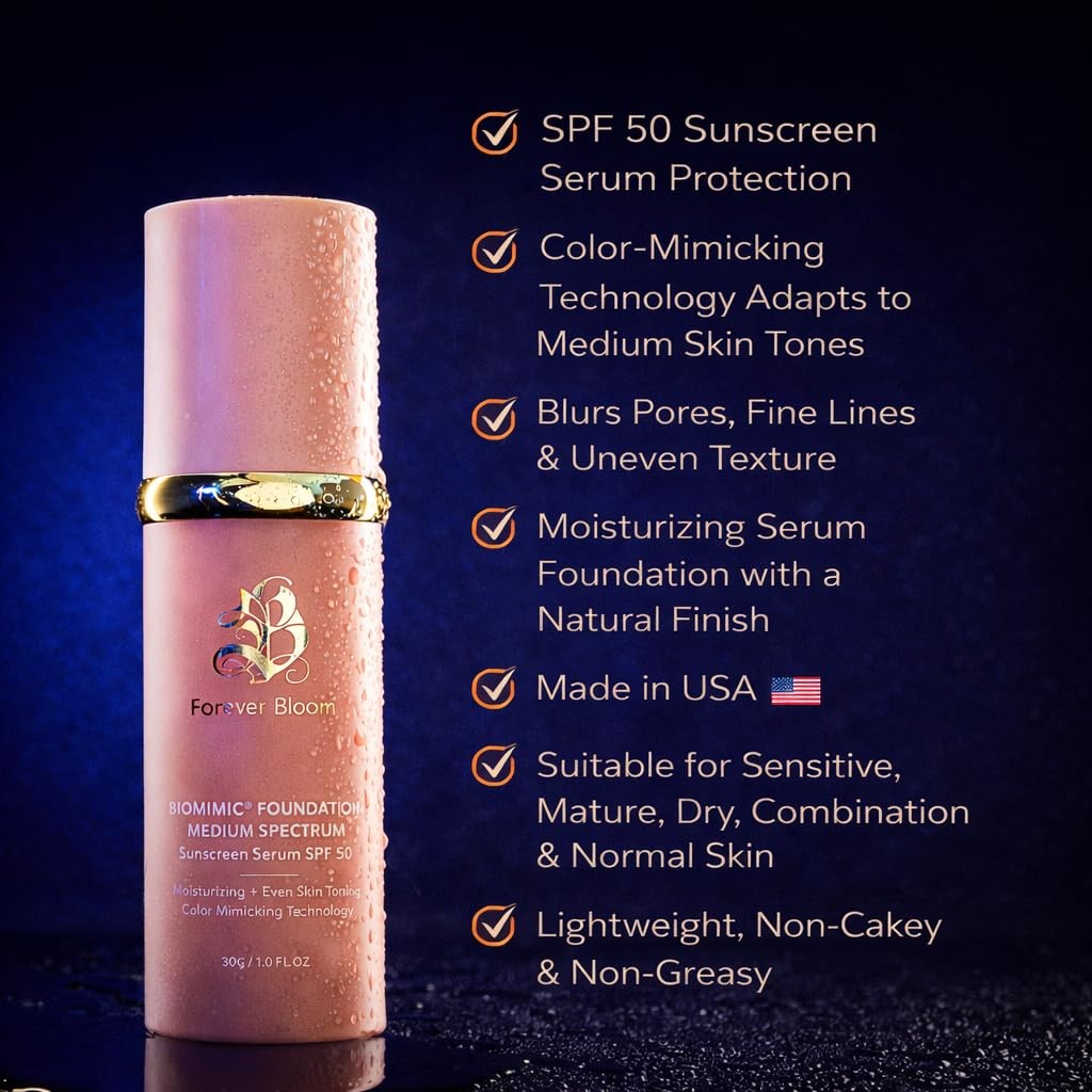 Bio Mimic Foundation Medium Spectrum by Forever Bloom Protecting from Sun wit…