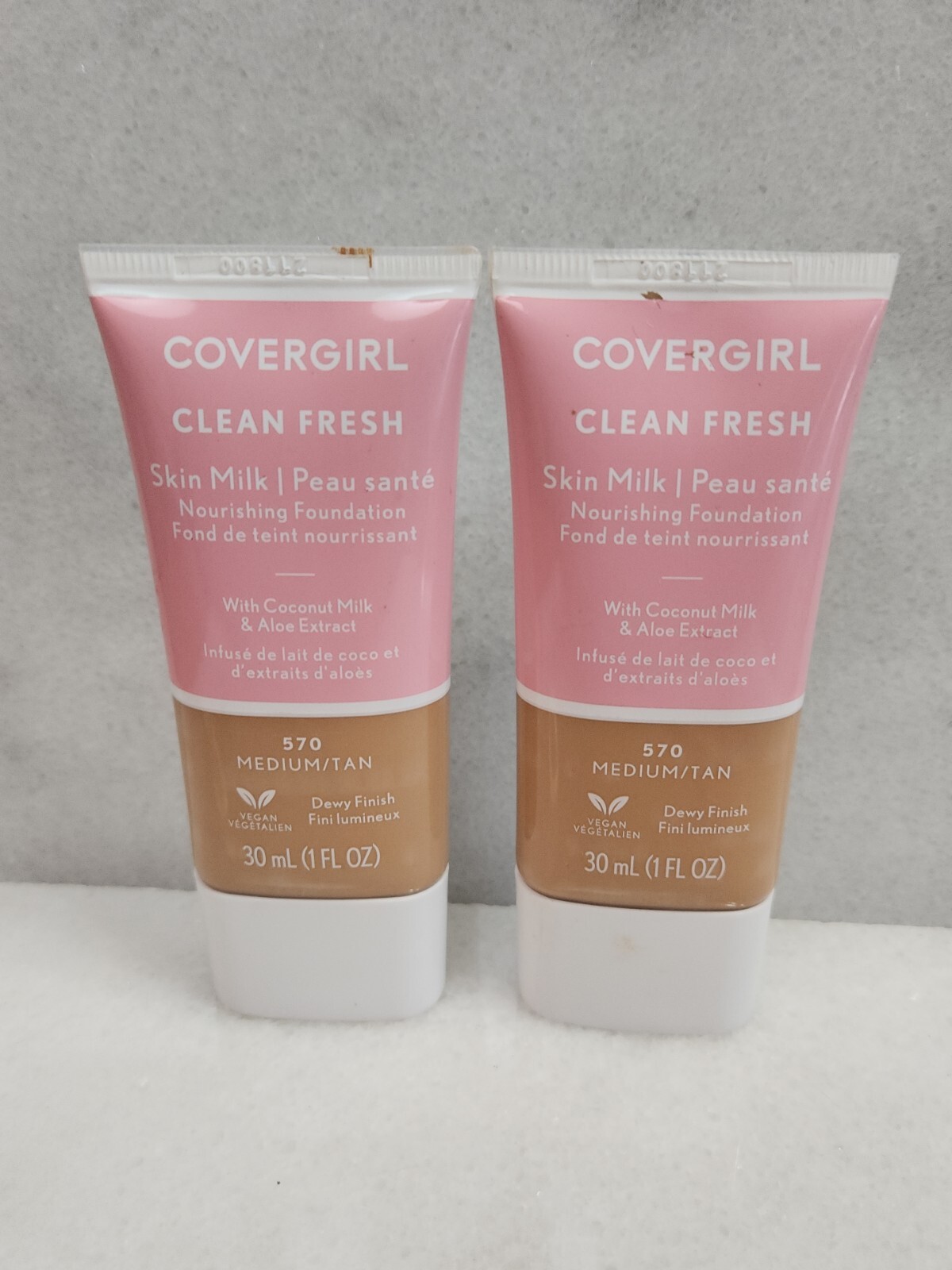 Lot Of 2 -COVERGIRL, Clean Fresh Skin Milk Foundation, Medium/Tan