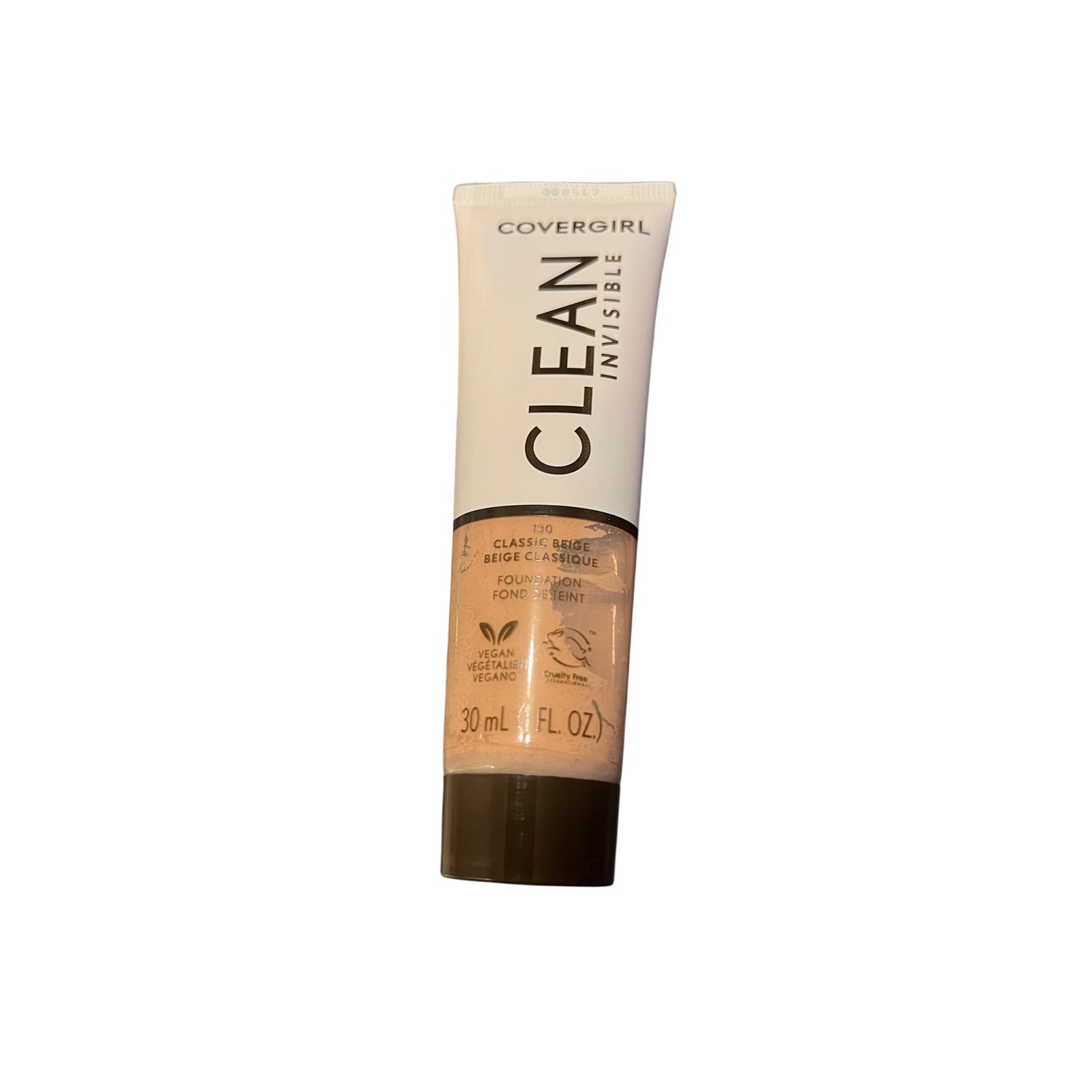 COVERGIRL Clean Invisible 130 Classic Beige Foundation 1FL OZ Vegan Cruelty Free