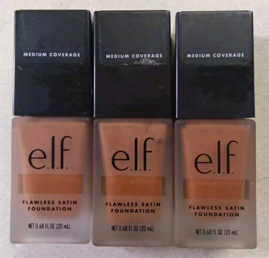 3 e.l.f. Flawless Satin Foundation #560/81387 Undertones Chocolae 0.68 fl oz