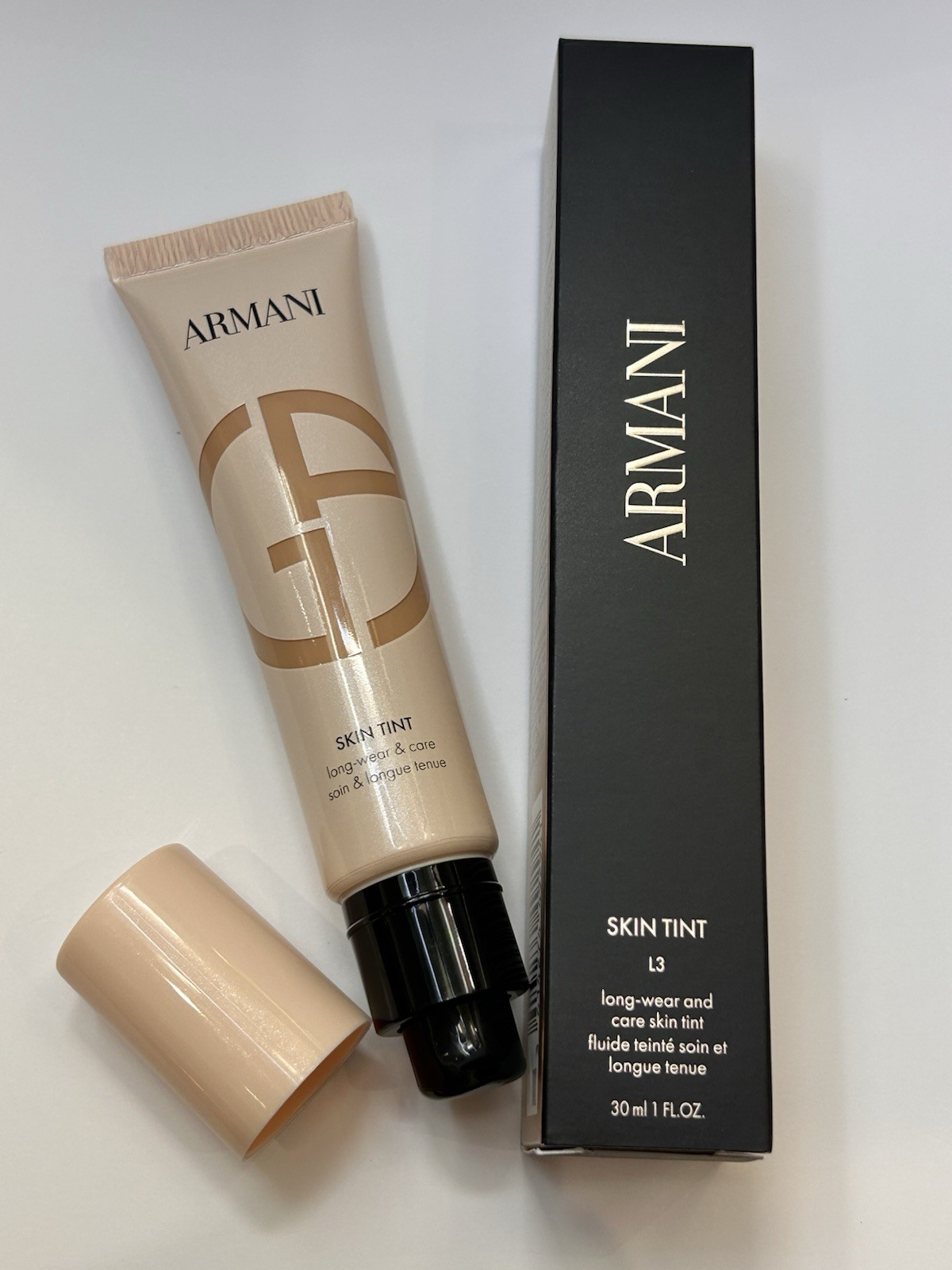 NIB Armani Beauty – L3 Light Medium – Longwear radiant glow Skin Tint 30ml 1oz