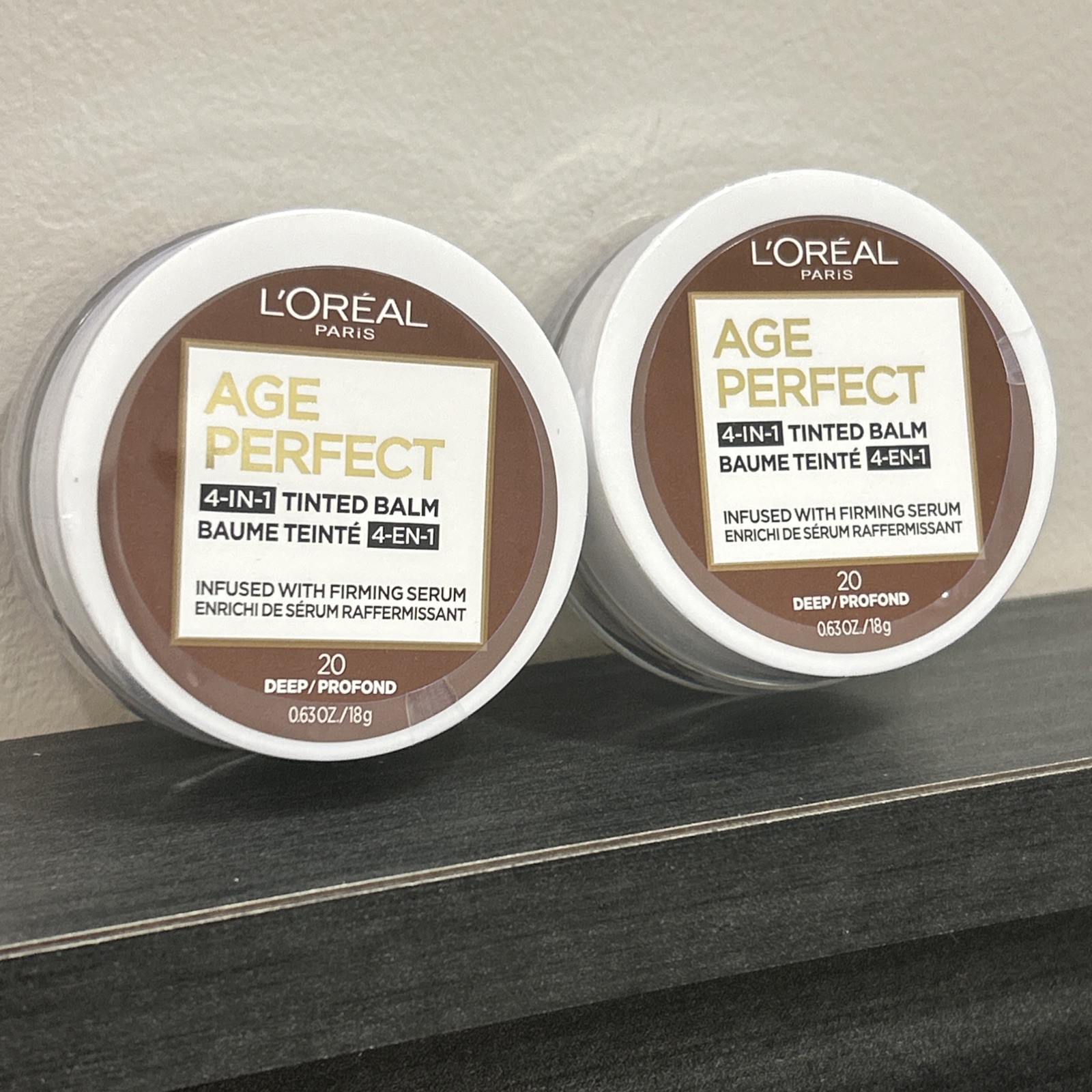 2x L’Oreal Paris AGE PERFECT 4-in-1 Tinted Balm Foundation , 20 Deep