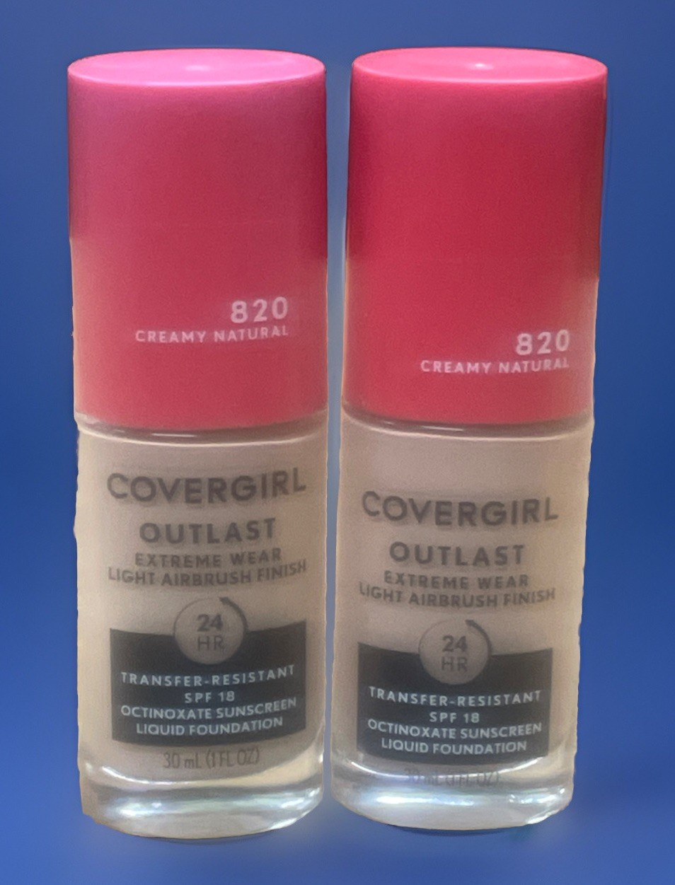 COVERGIRL Outlast Extreme Wear 3-in-1 Foundation 820 Creamy Natural 1oz Lot Of 2