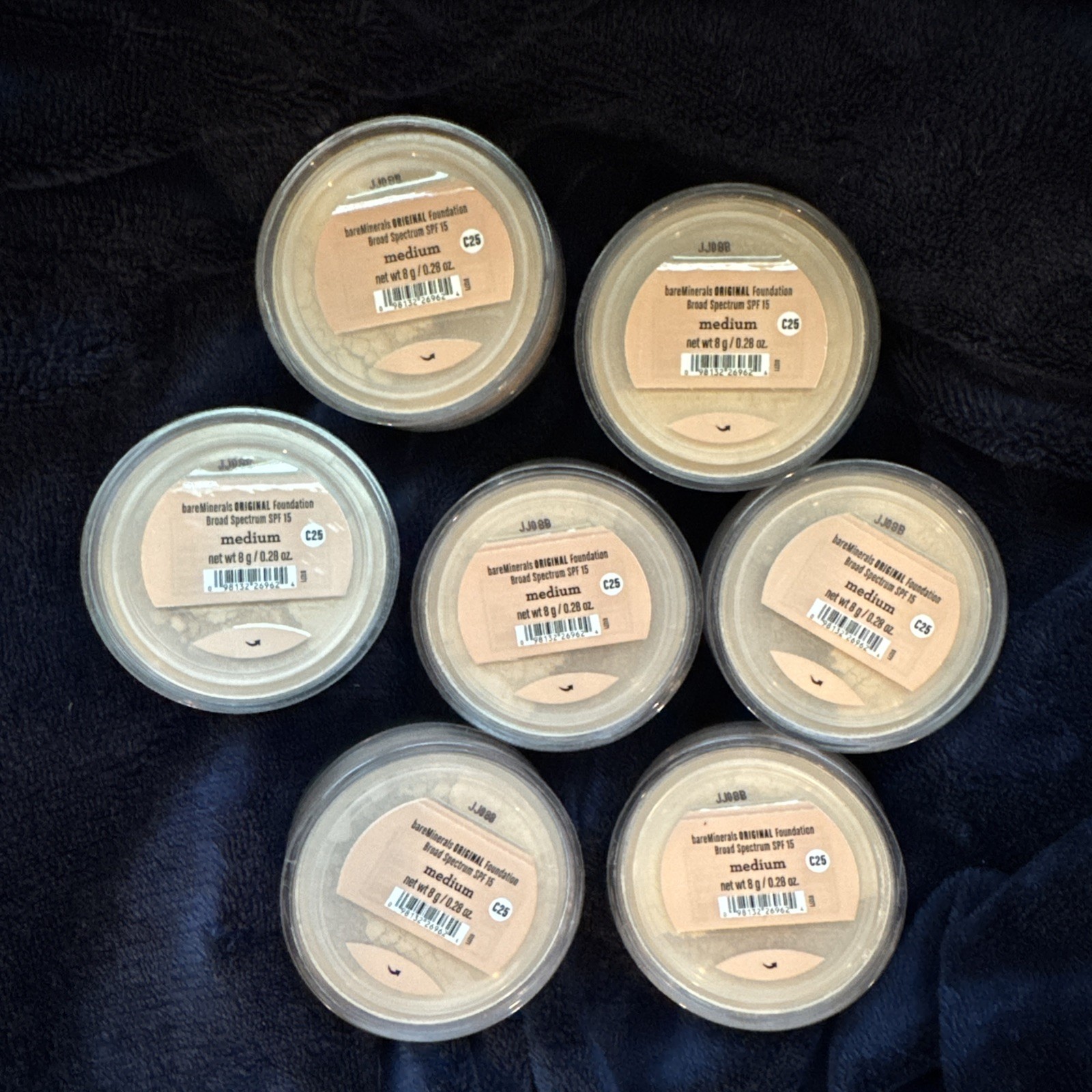 Lot of 7 Bareminerals Original Powder Foundation MEDIUM C25 SPF 15 8G/0.28OZ