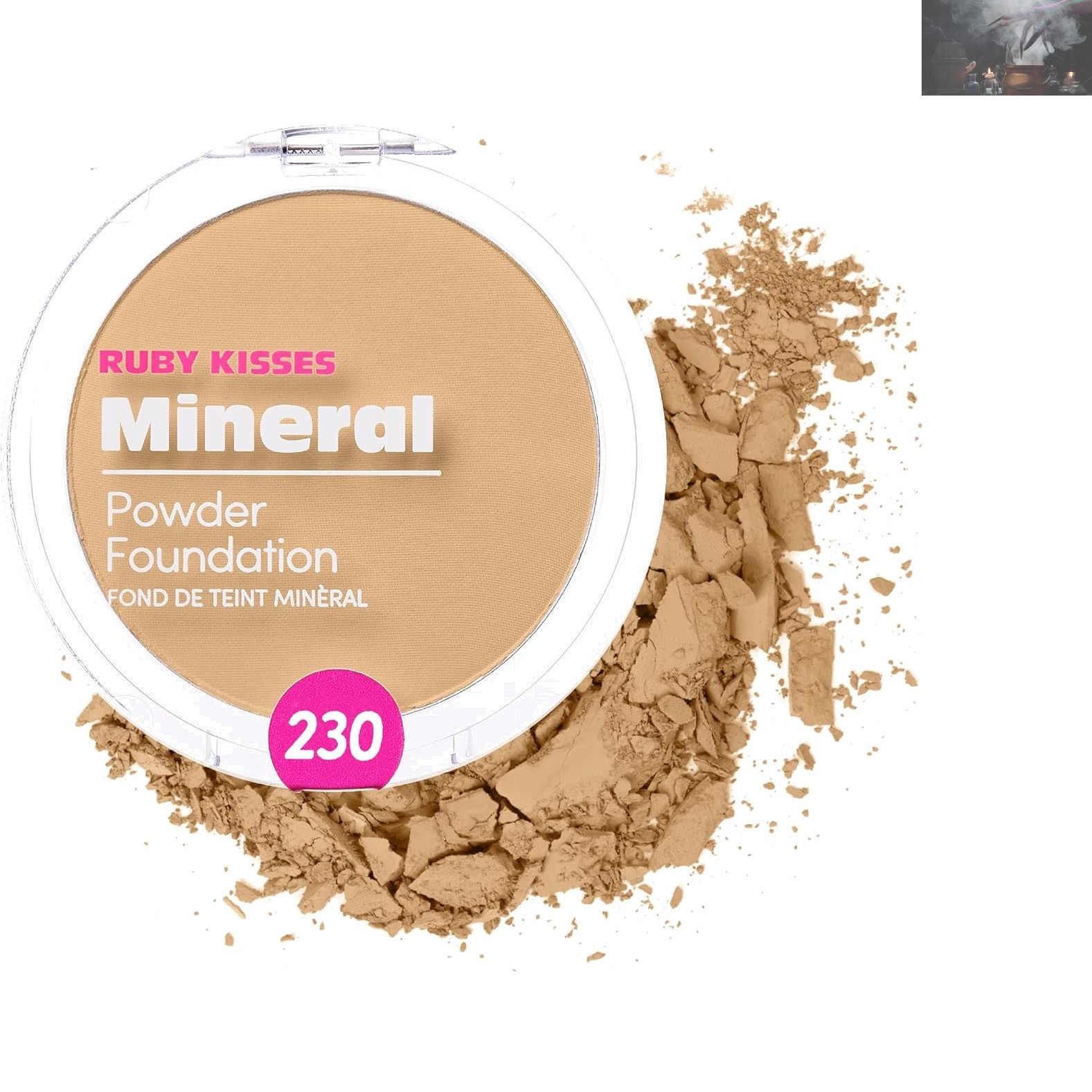 Skincare-Infused Mineral Foundation – Lightweight, Natural Buff 0.35oz Compact