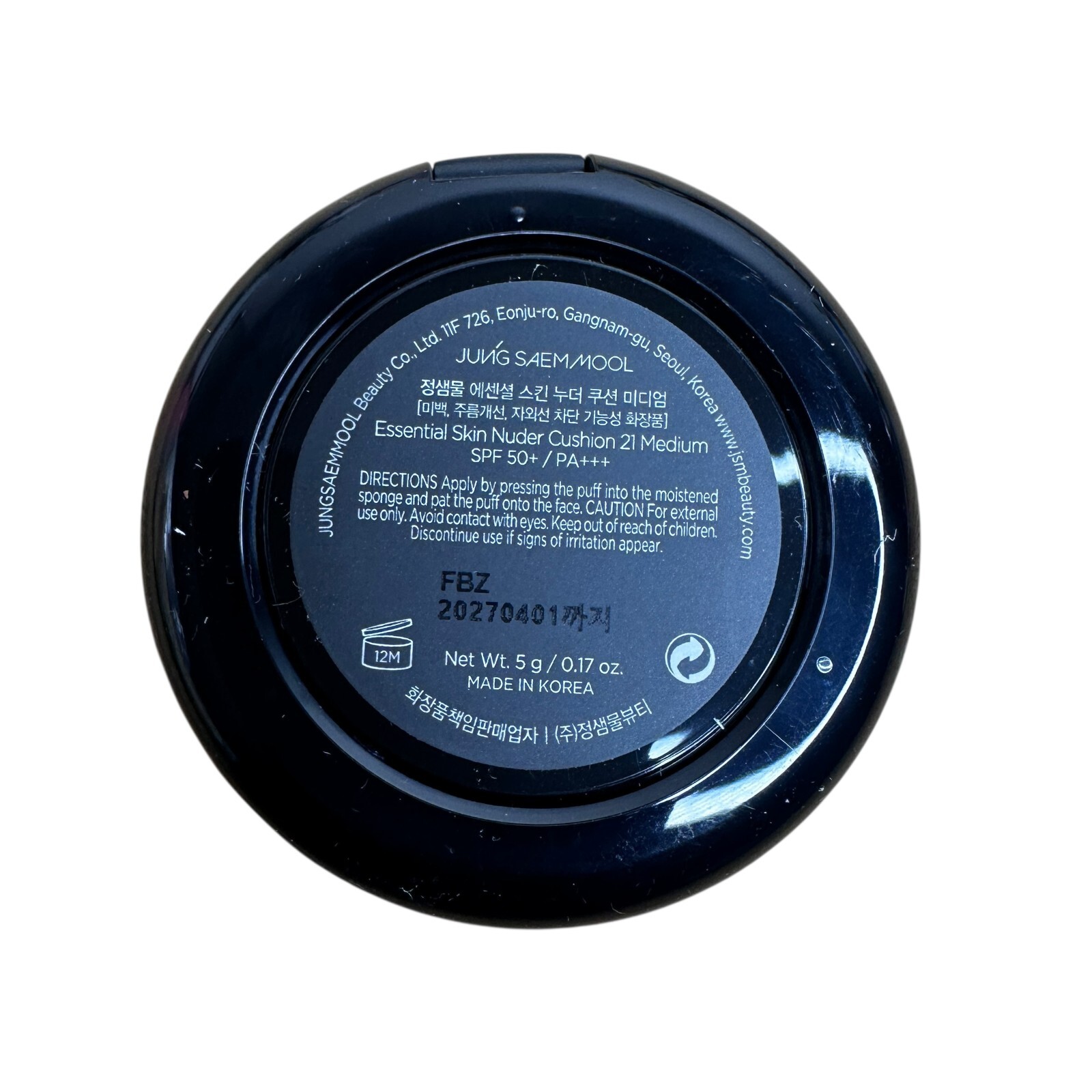 JUNG SAEM MOOL Essential Skin N. Cushion 14g Fair L. SPF 50++ -Expires 2027