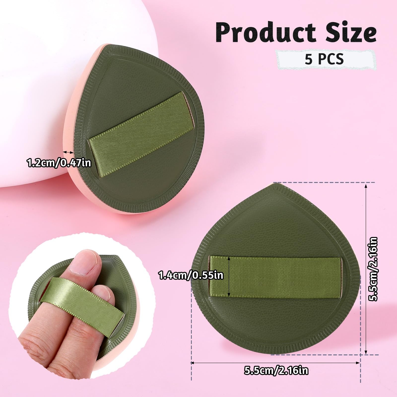 5 PCS Foundation Sponge, Powder Sponge Puff, Korean Makeup Sponges, Cushion Puff