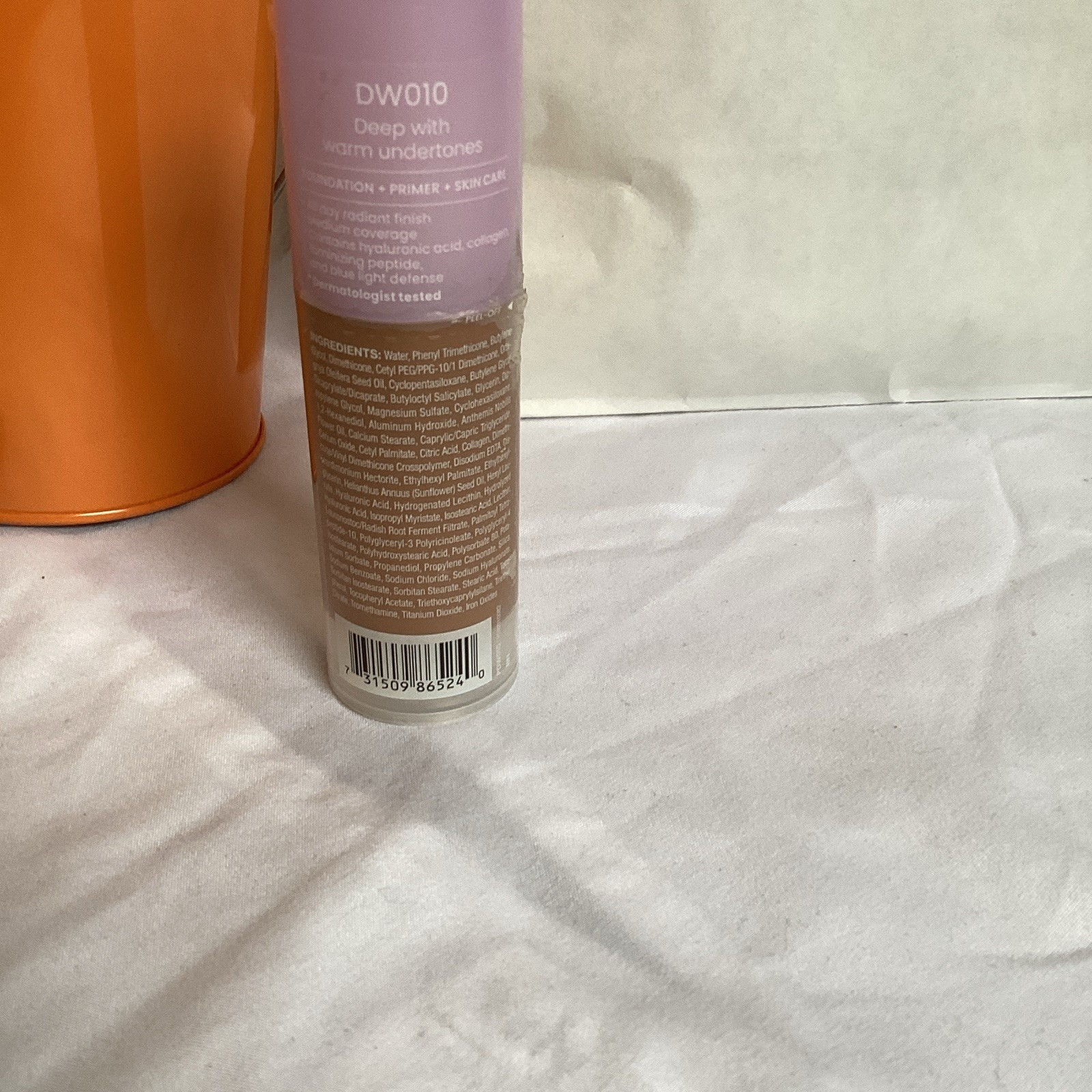 JOAH Crystal Glow Peptide-Infused Liquid Foundation Deep Warm DW010 1.01 oz