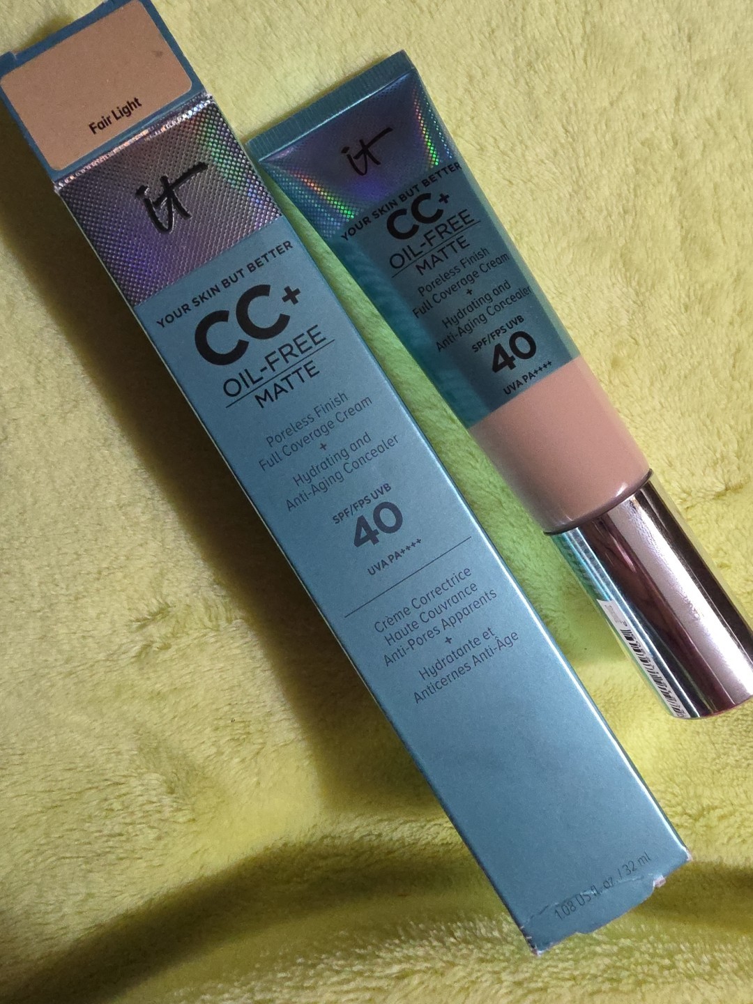 IT Cosmetics CC+ Oil Free Matte Poreless Finish Cream SPF 40 **FAIR** 1.08 fl oz