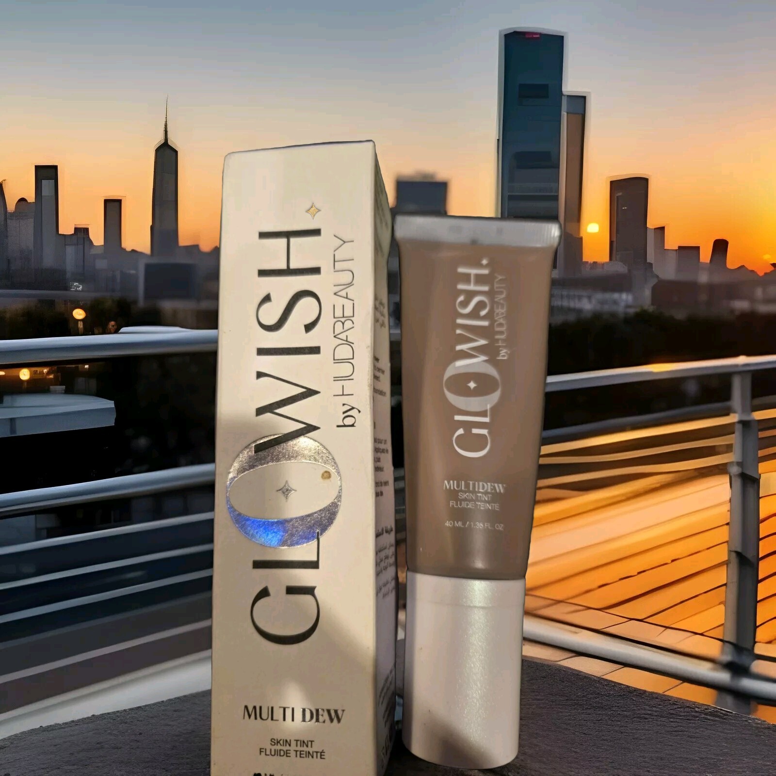 Glowish Huda Beauty Multi Dew Skin Tint Shade 11 Deep Full Size Foundation NEW