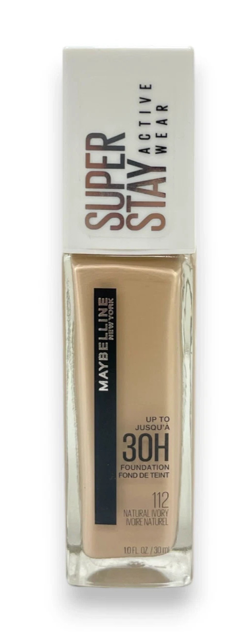 Maybelline Super Stay 30 HOUR Foundation #112 NATURAL IVORY NEW BROKEN SEAL