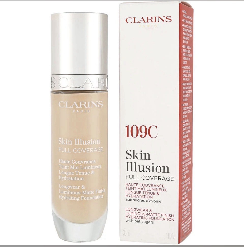 CLARINS SKIN ILLUSION FULL COVERAGE WITH OAT SUGARS 30 ML/1 FL.OZ. #109c BX1 437