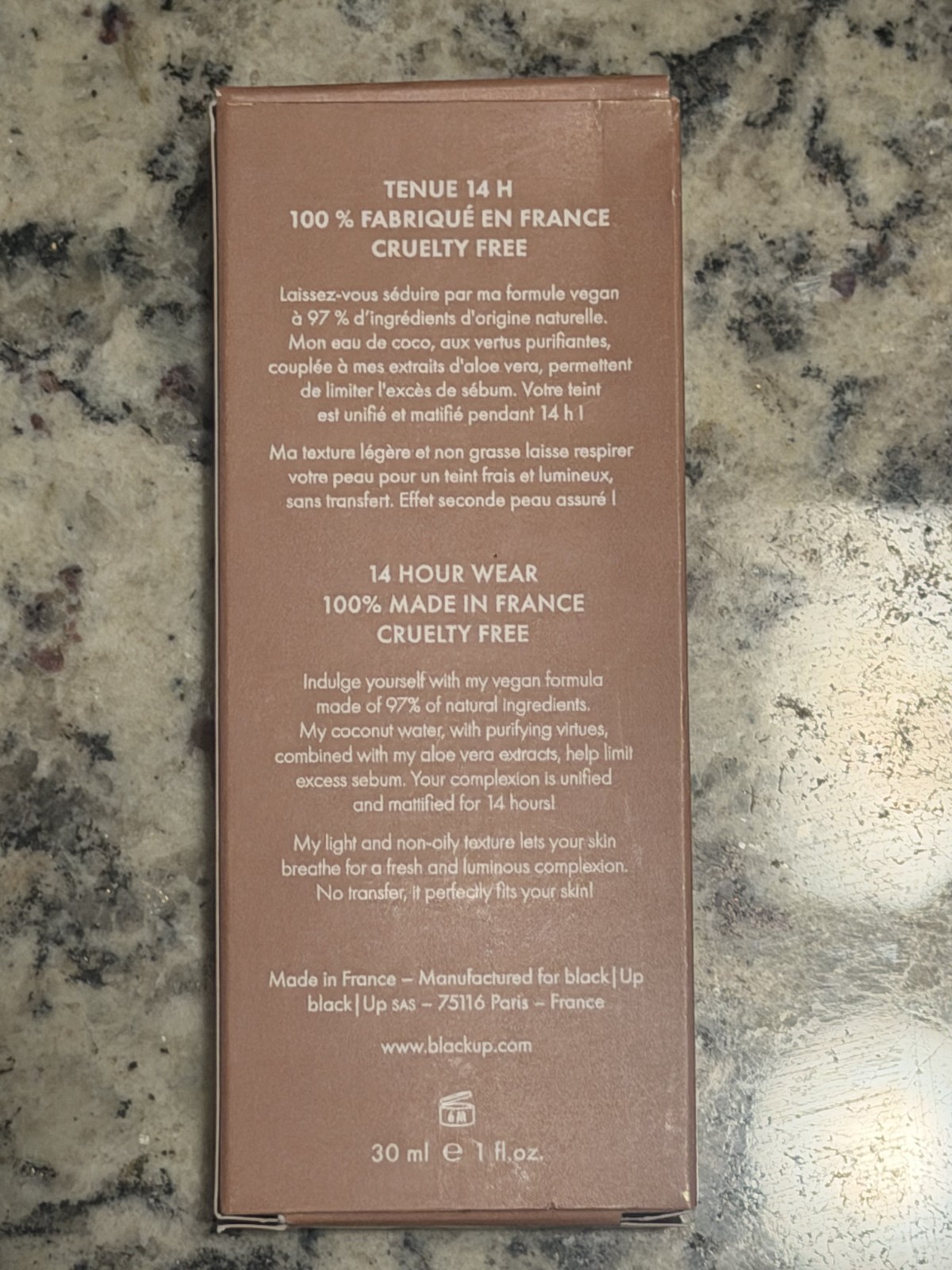 Black Up Paris Natural Matte Foundation 97% Natural Ingredients – Shade FNAT 06