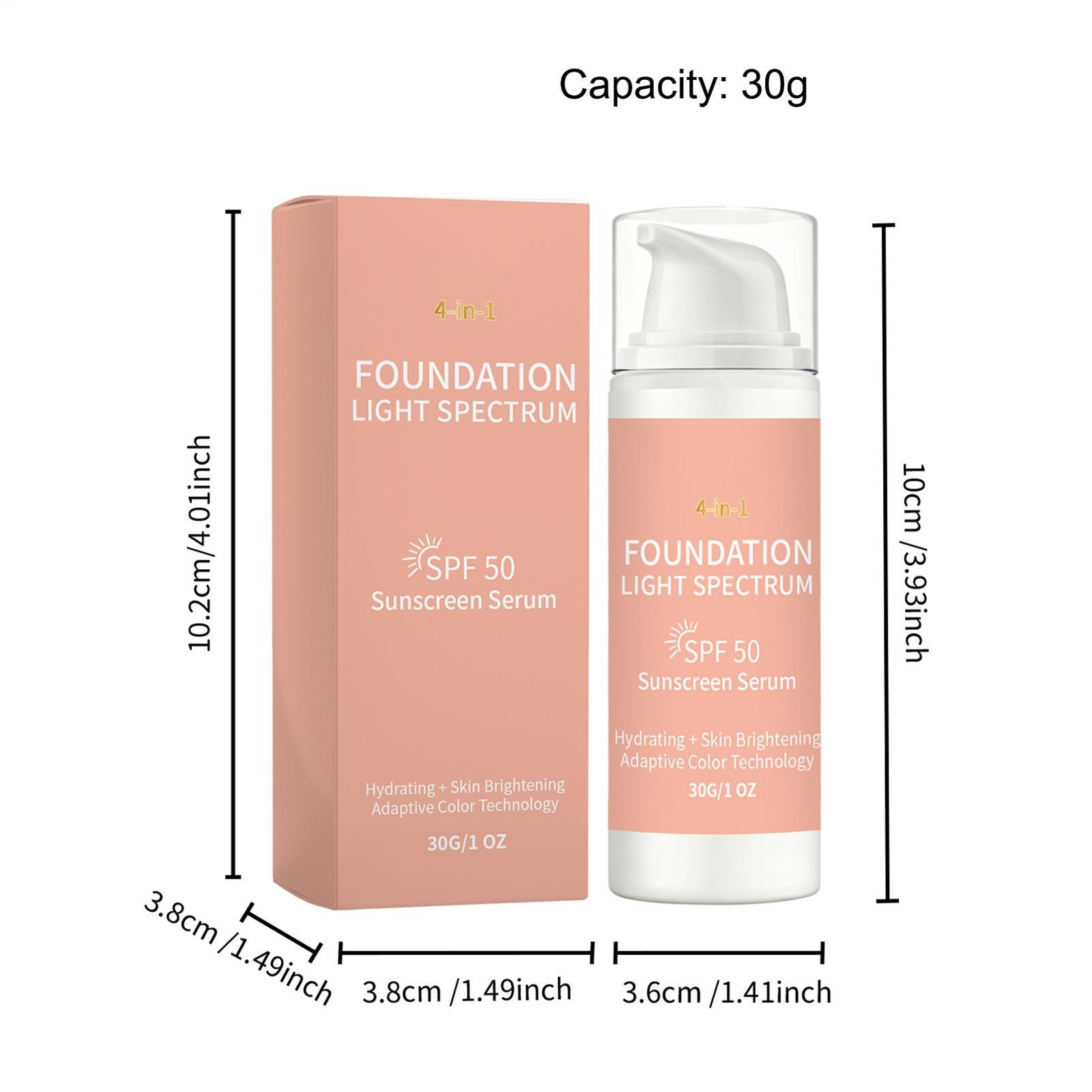 4-in-1 Colour Changing Foundation For Mature Skin, Adaptive Foundation Light Spe
