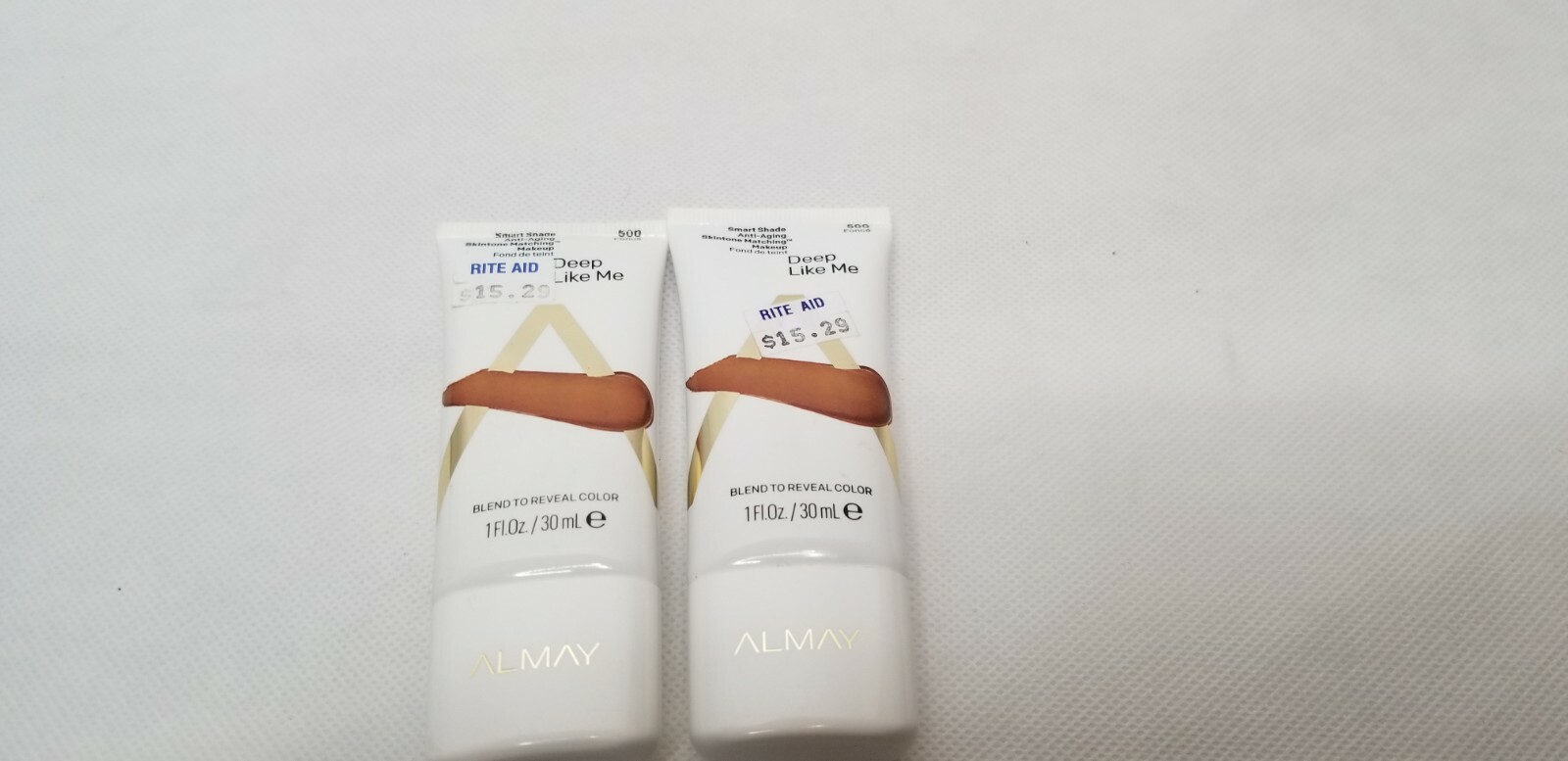 2 Tubes Of ALMAY Smart Shade Skintone Matching Makeup Deep Like Me #500
