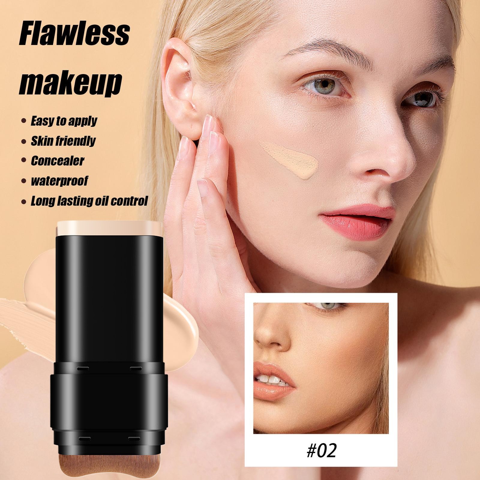 Foundation Stick Double-Head Foundation Moisturizing 20g – NEW Sealed