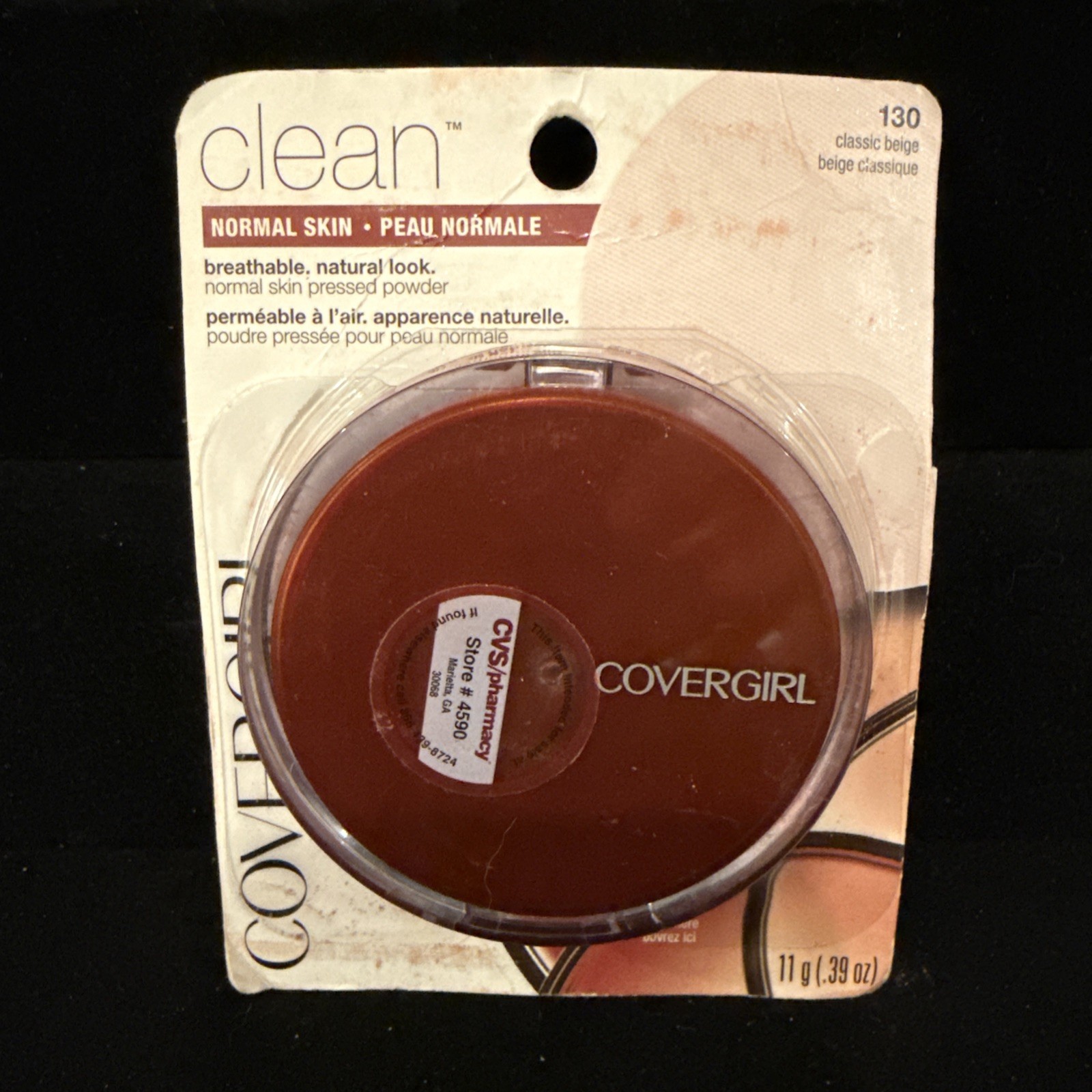 Covergirl Clean Pressed Powder 150 Creamy Beige Normal Skin Matte 0.39 oz New
