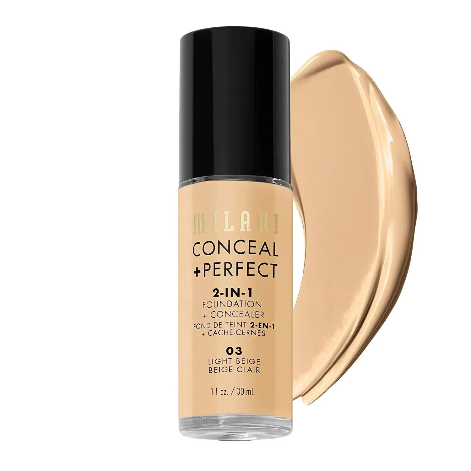 Milani Conceal Perfect 2 in 1 Foundation Concealer – 03 Light Beige – NEW NO LID