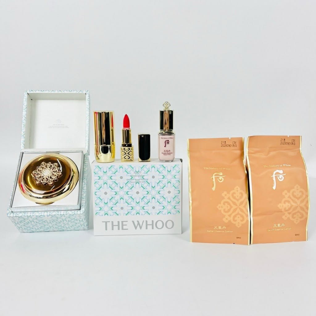 THE WHOO Radiant Essence Cushion No.21 (15g + 2 Refills) + Holiday Gift Set 2025