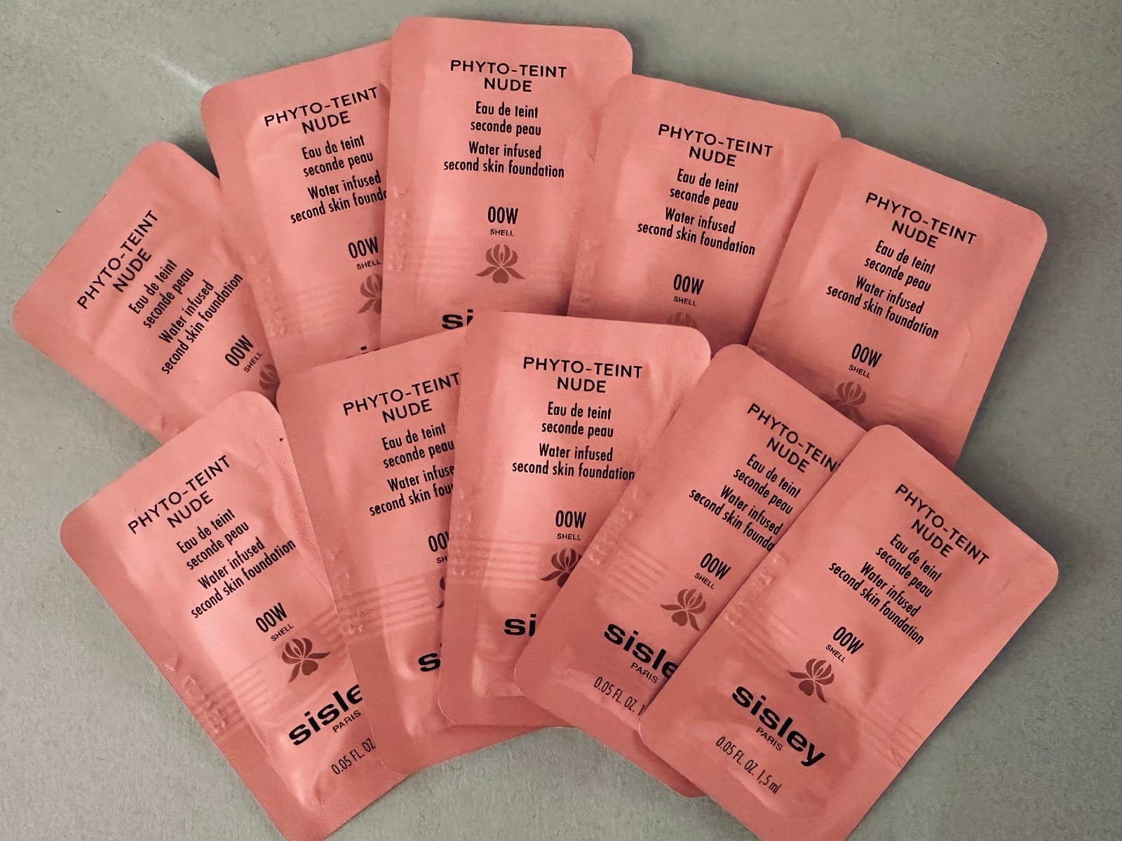 10 X Sisley-Paris Phyto Teint Nude Samples 1.5ml x 10 = 15ml 00W Shell