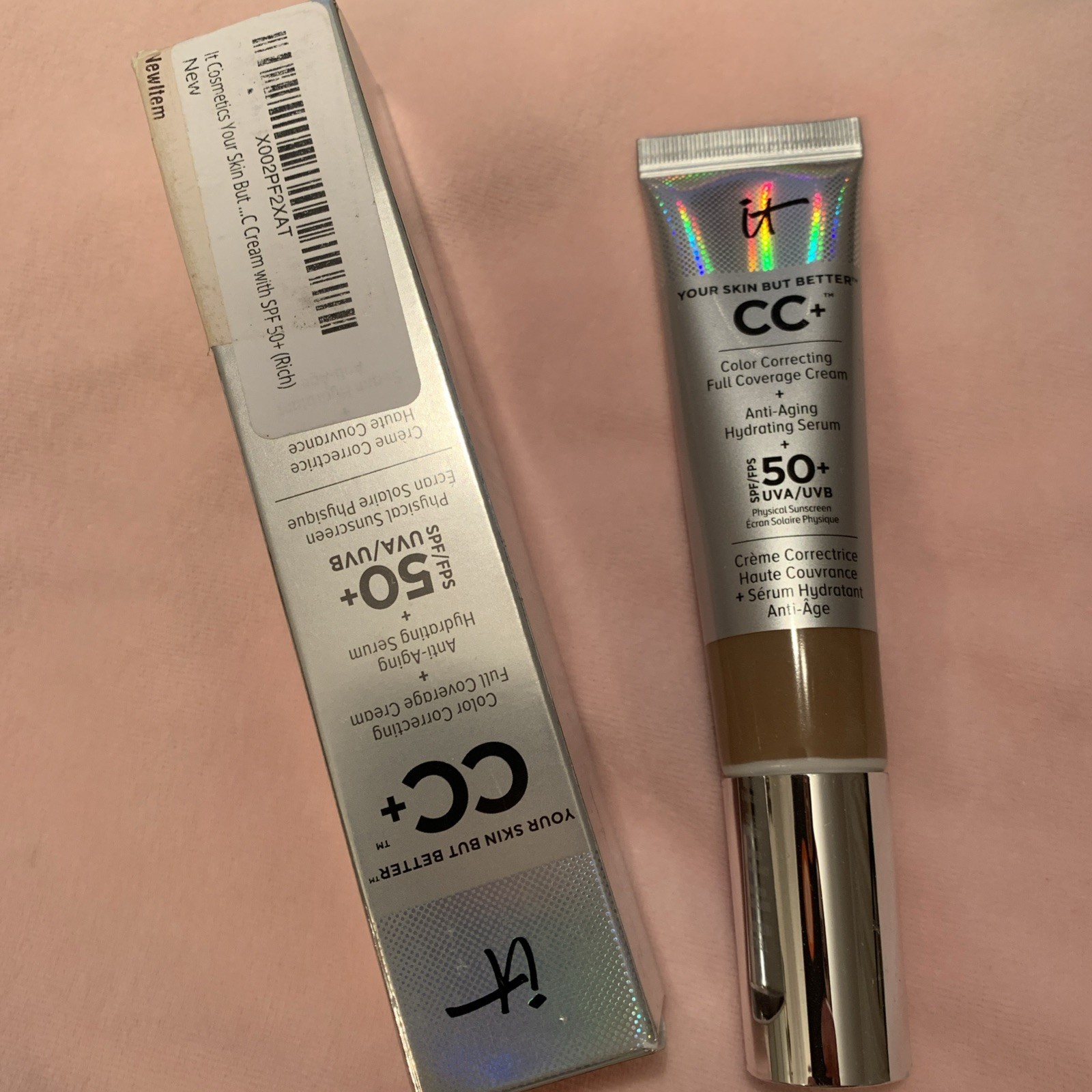IT Cosmetics Bye Bye Foundation Full Coverage Moisturizer -Rich-medium shade NIB