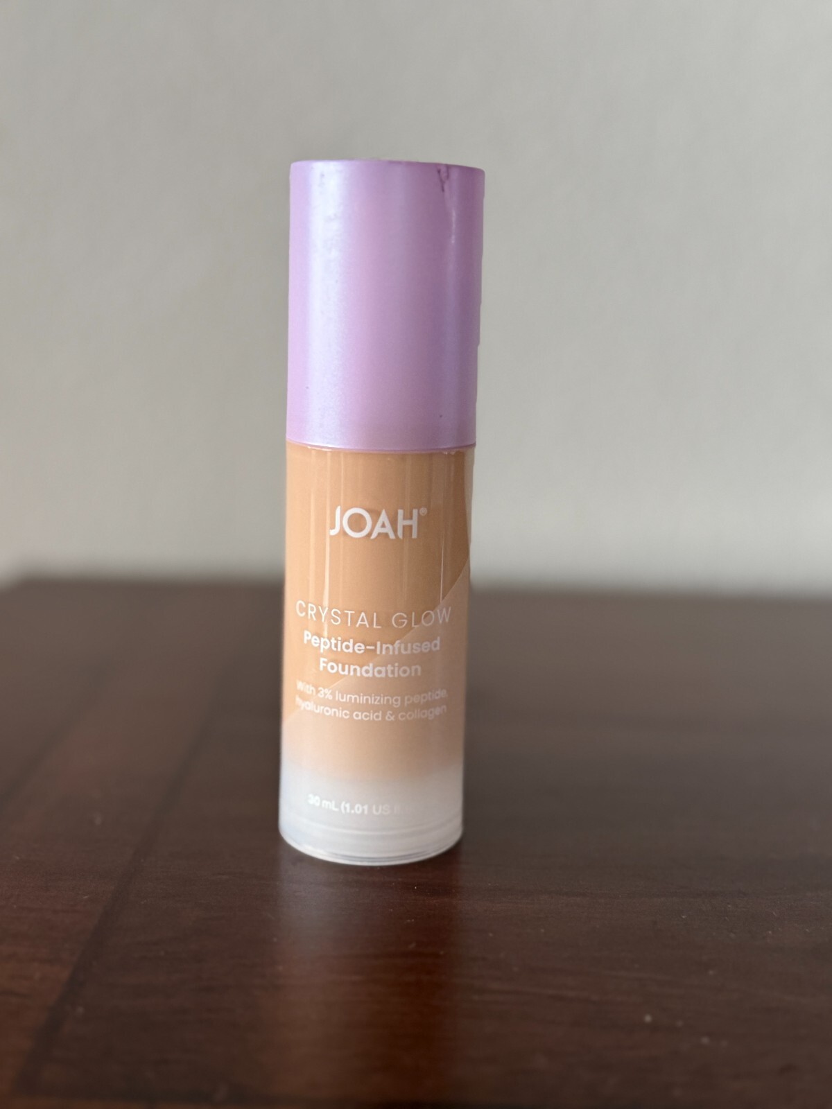 JOAH Crystal Glow Peptide-Infused Foundation, 2-in-1 Korean Makeup-Light Medium