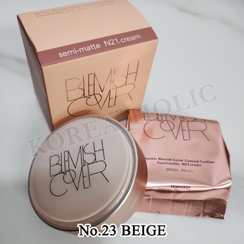 HANSKIN Blemish Cover Conceal Cushion 11g + Refill 11g #N21 Cream SPF 50+ PA+++