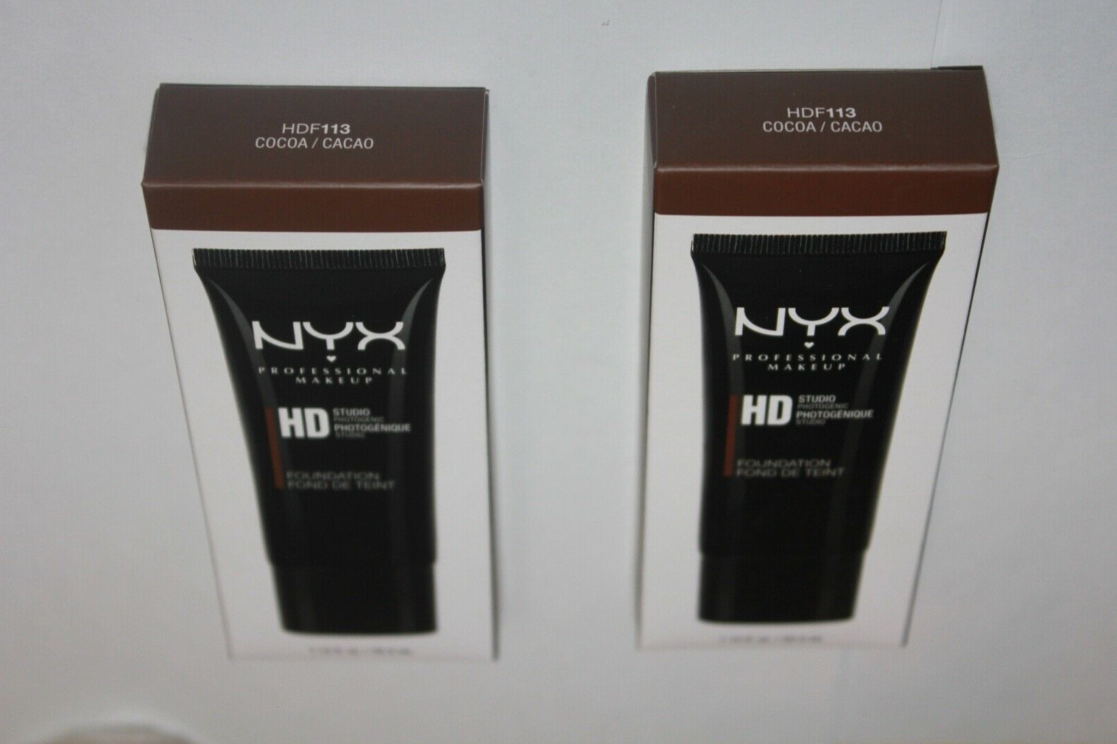 NYX High Definition Studio Photogenic Foundation HDF113 Cocoa Lot Of 2 In Box