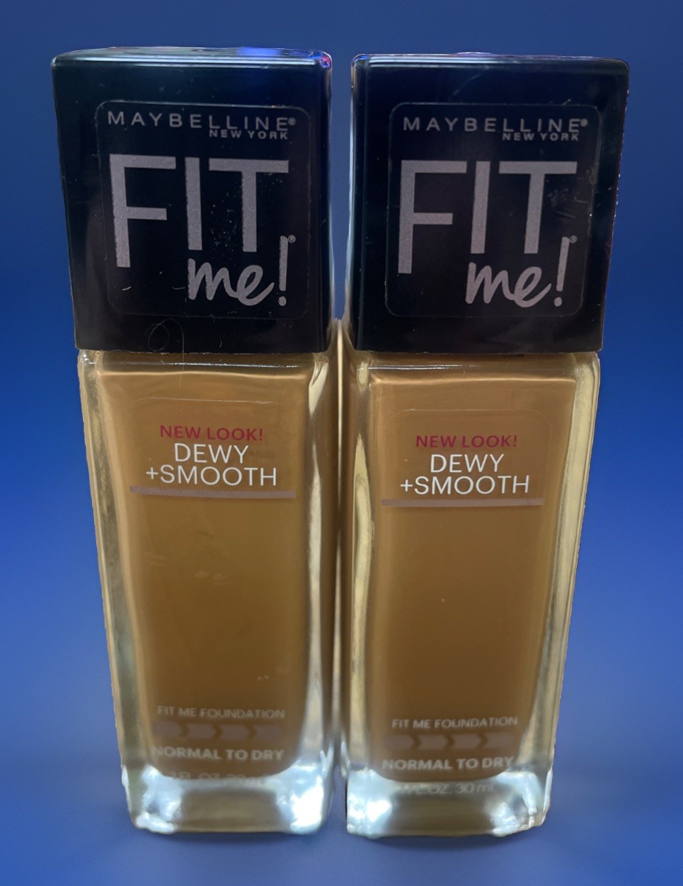 Maybelline Fit Me! Dewy+Smooth Foundation 330 Toffee Lot Of 2 Bottles