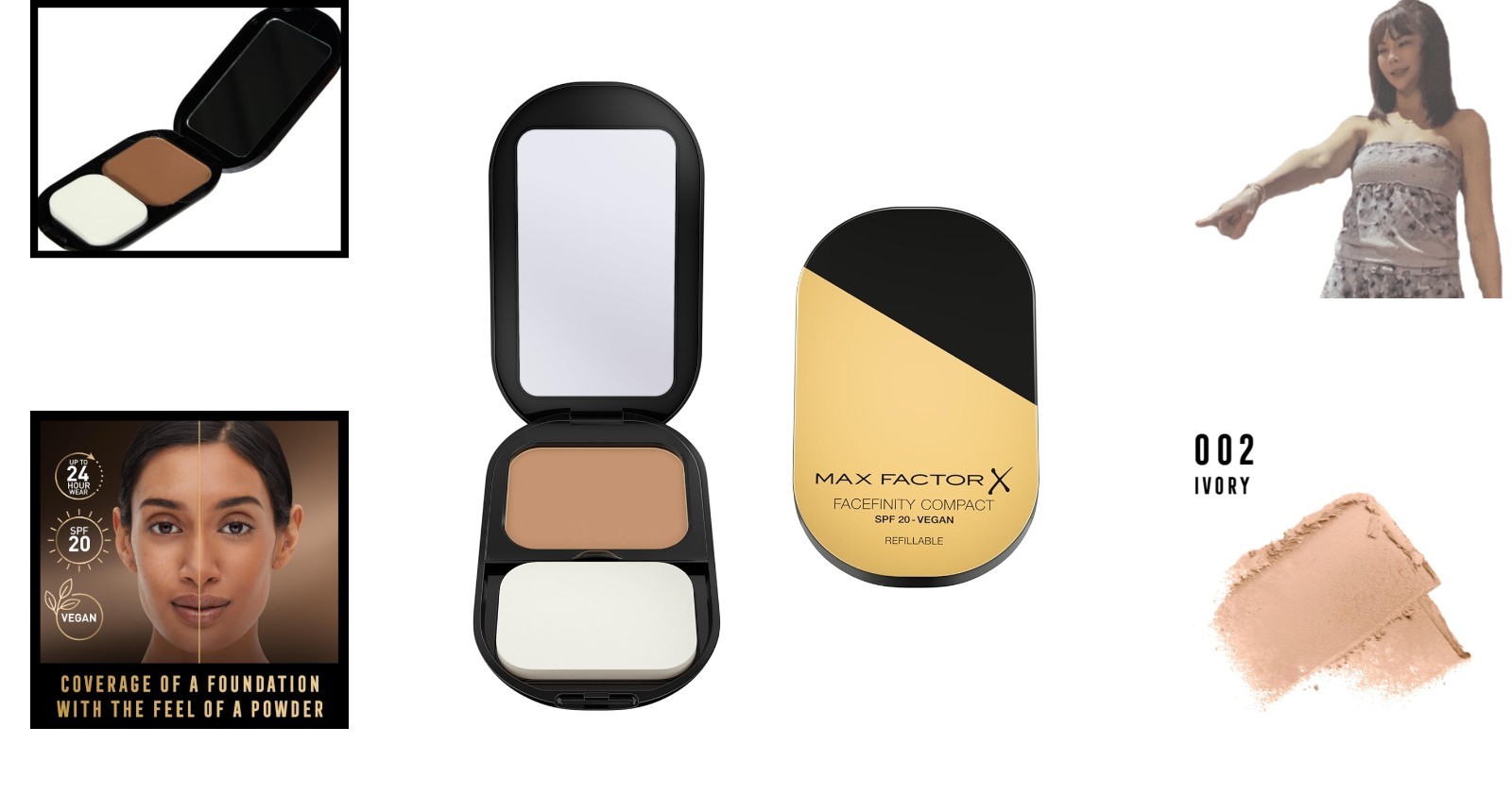 02 Ivory Facefinity Compact Foundation: , Matte Finish & Moisturizing Care