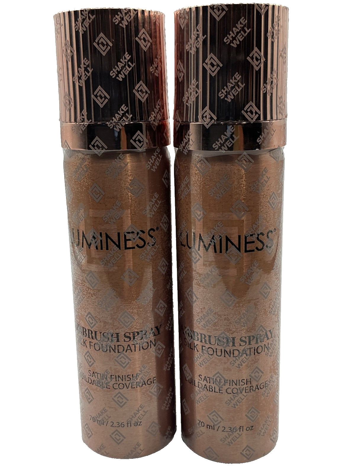 (2) LUMINESS Silk Airbrush Silk Foundation Spray- 70ml/ 2.36 oz (Medium Warm 50)