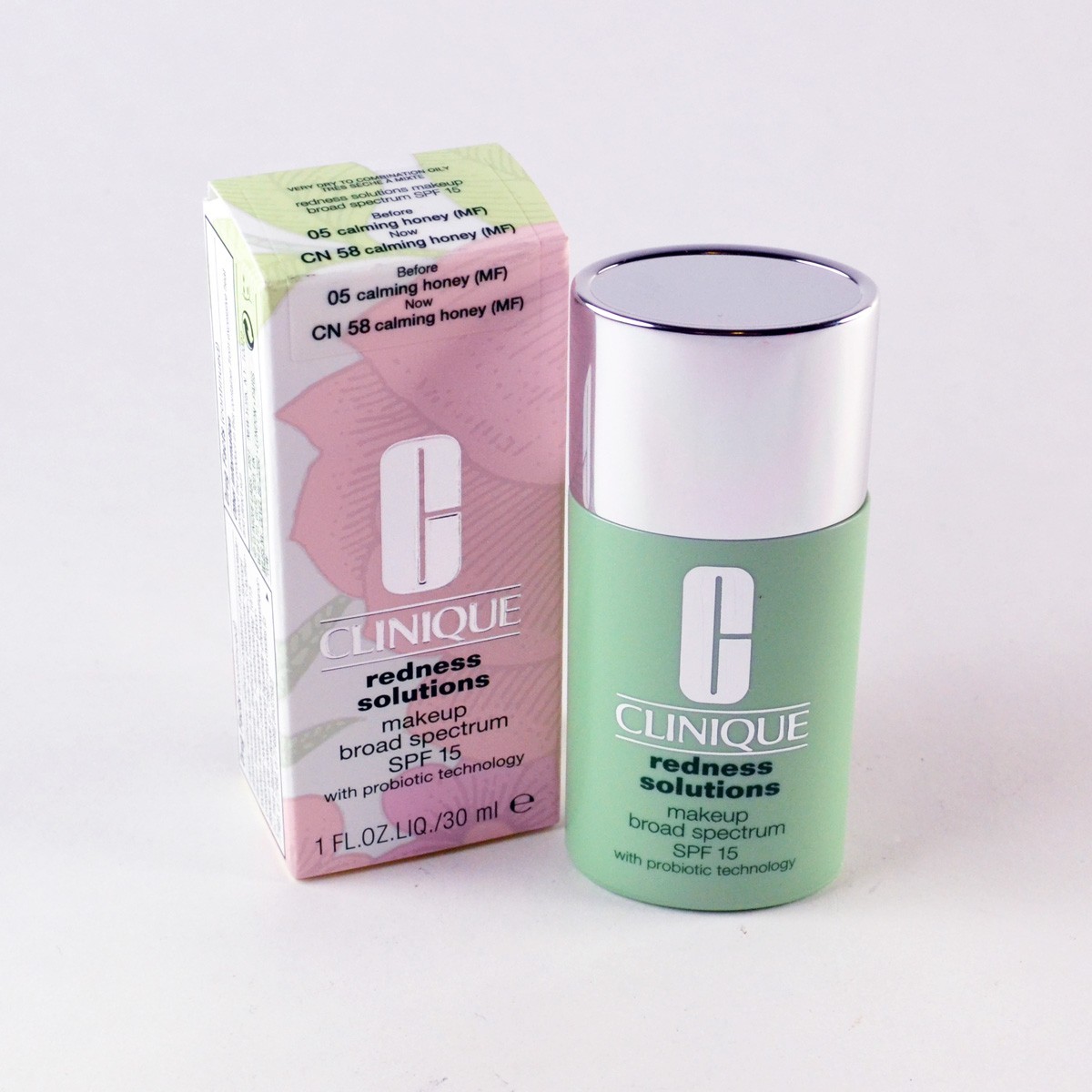 Clinique Redness Solution SPF15 Makeup CN 58 CALMING HONEY – Size 1 Oz. / 30mL