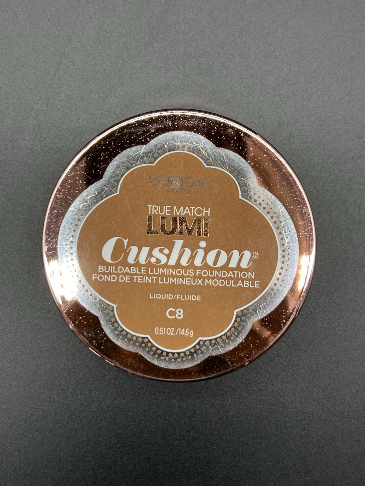 Loreal True Match Lumi Cushion Luminous Buildable Foundation C8 Cocoa Sealed