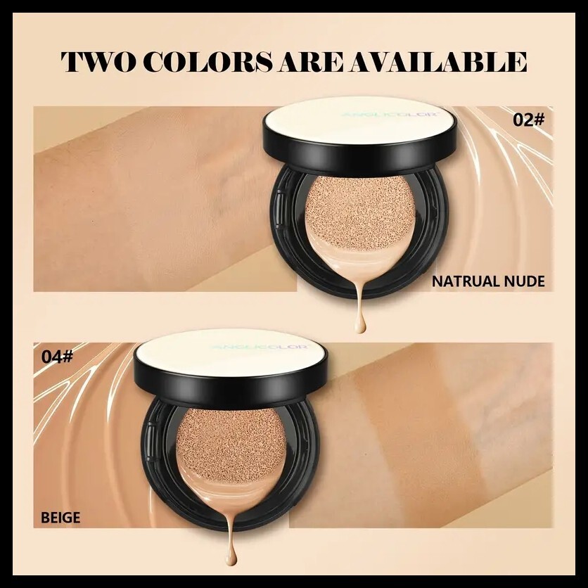 Korean Anglicolor Full Coverage Cushion Foundation Makeup #2 Nude #4 Beige
