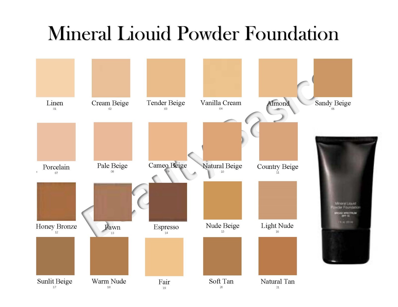 MINERAL LIQUID POWDER FOUNDATION Full Coverage SPF 15 Choose your Color