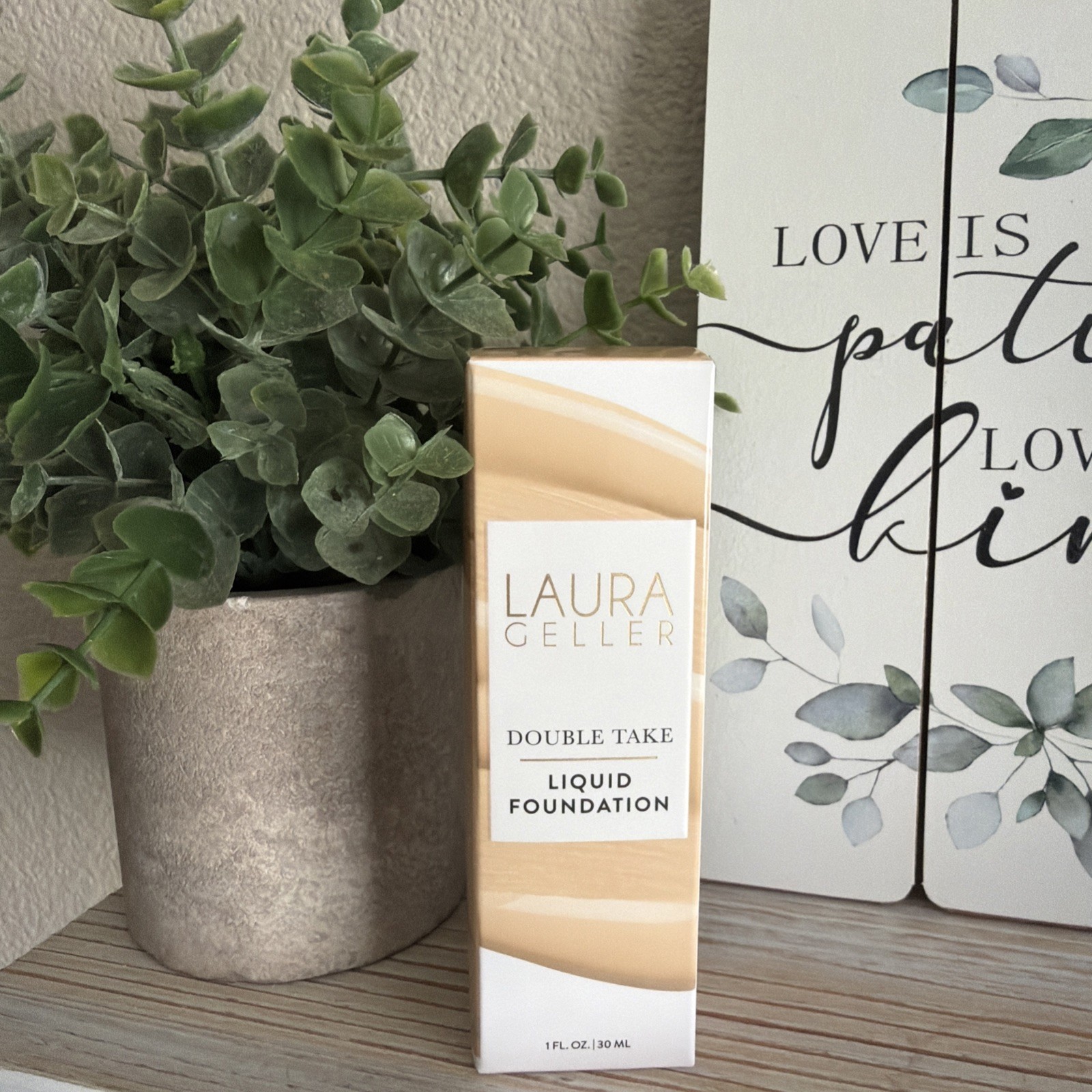 NIB Full Size Laura Geller Double Take Liquid Foundation 1 fl oz FAIR