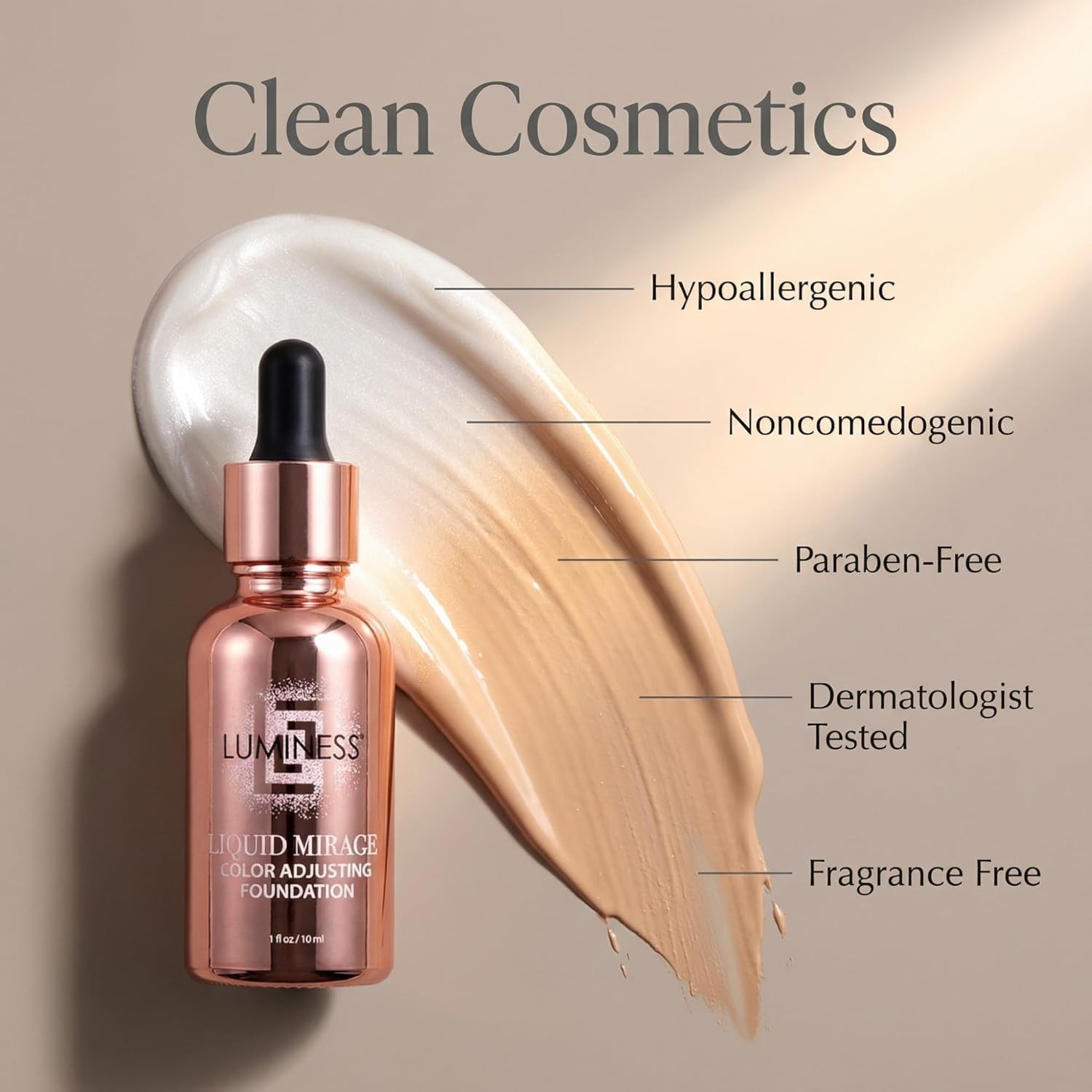 Hydrating Color Adaptive Makeup Foundation with Hyaluronic Acid & Vitamin E 3oz