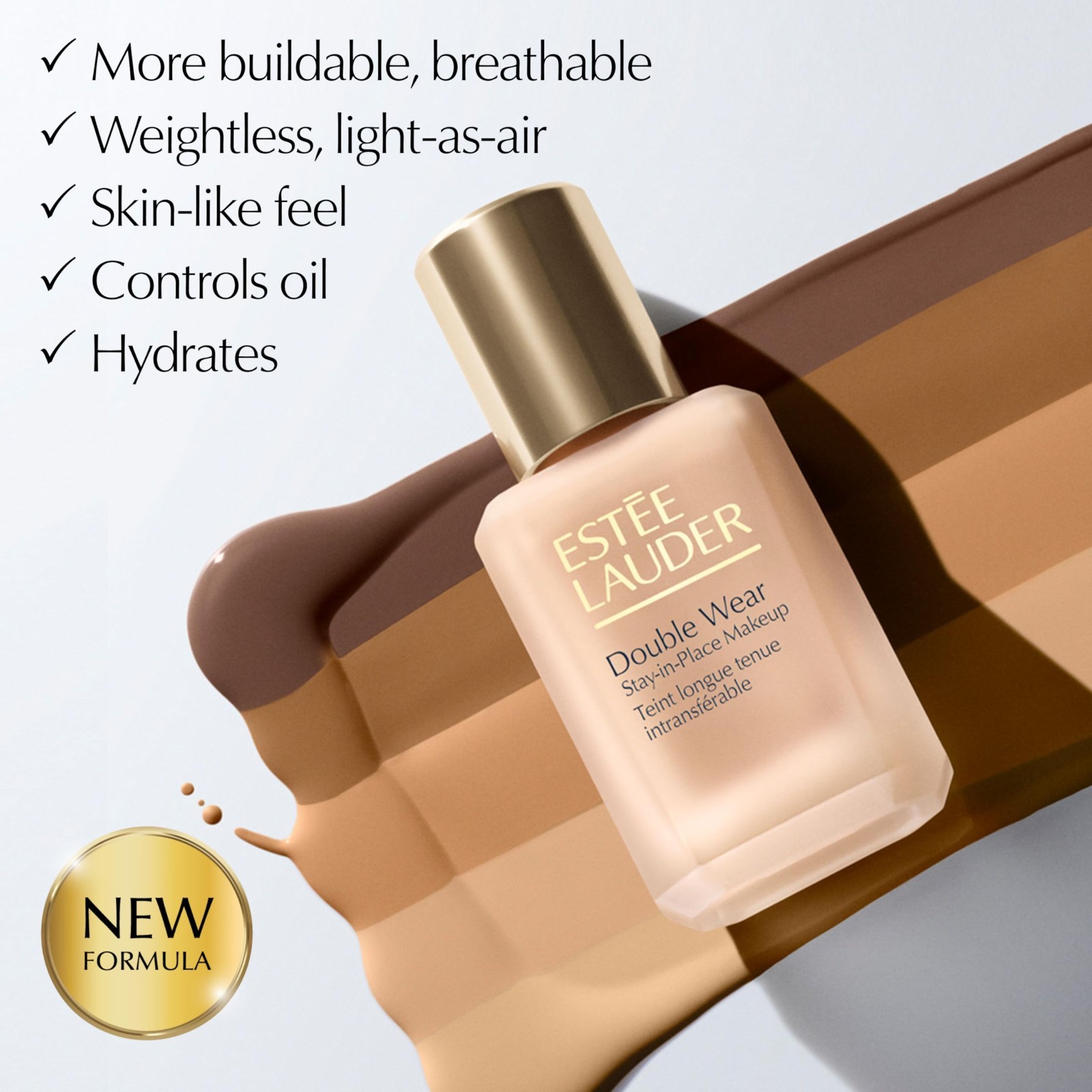 Long-Wear Matte Foundation Makeup – Double Wear Stay-in-Place, 1 Fl Oz, Flawless