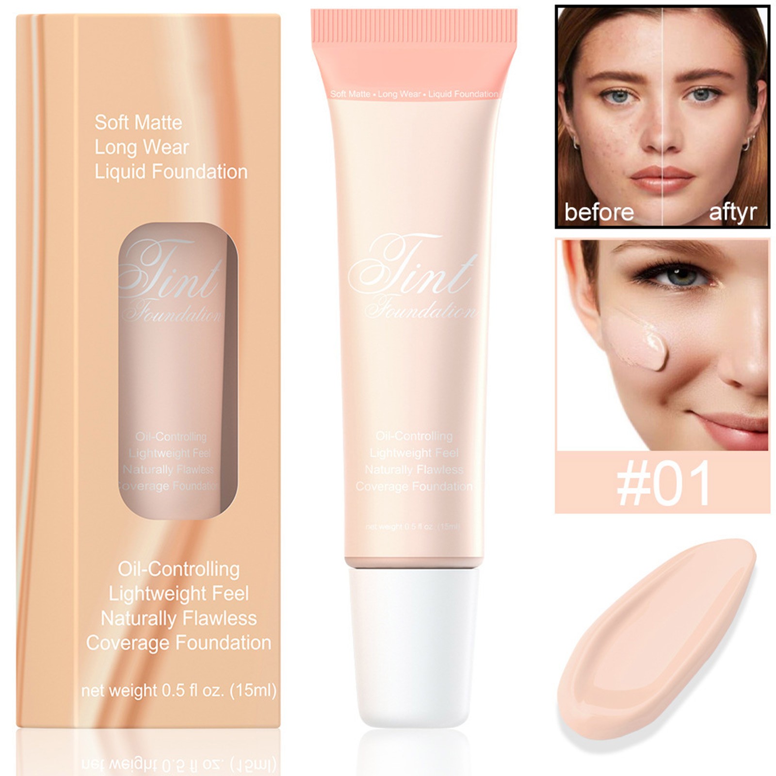 1Pcs Concealer Foundation For Daily Makeup 15ml Concealing Blemishes Cosmetic