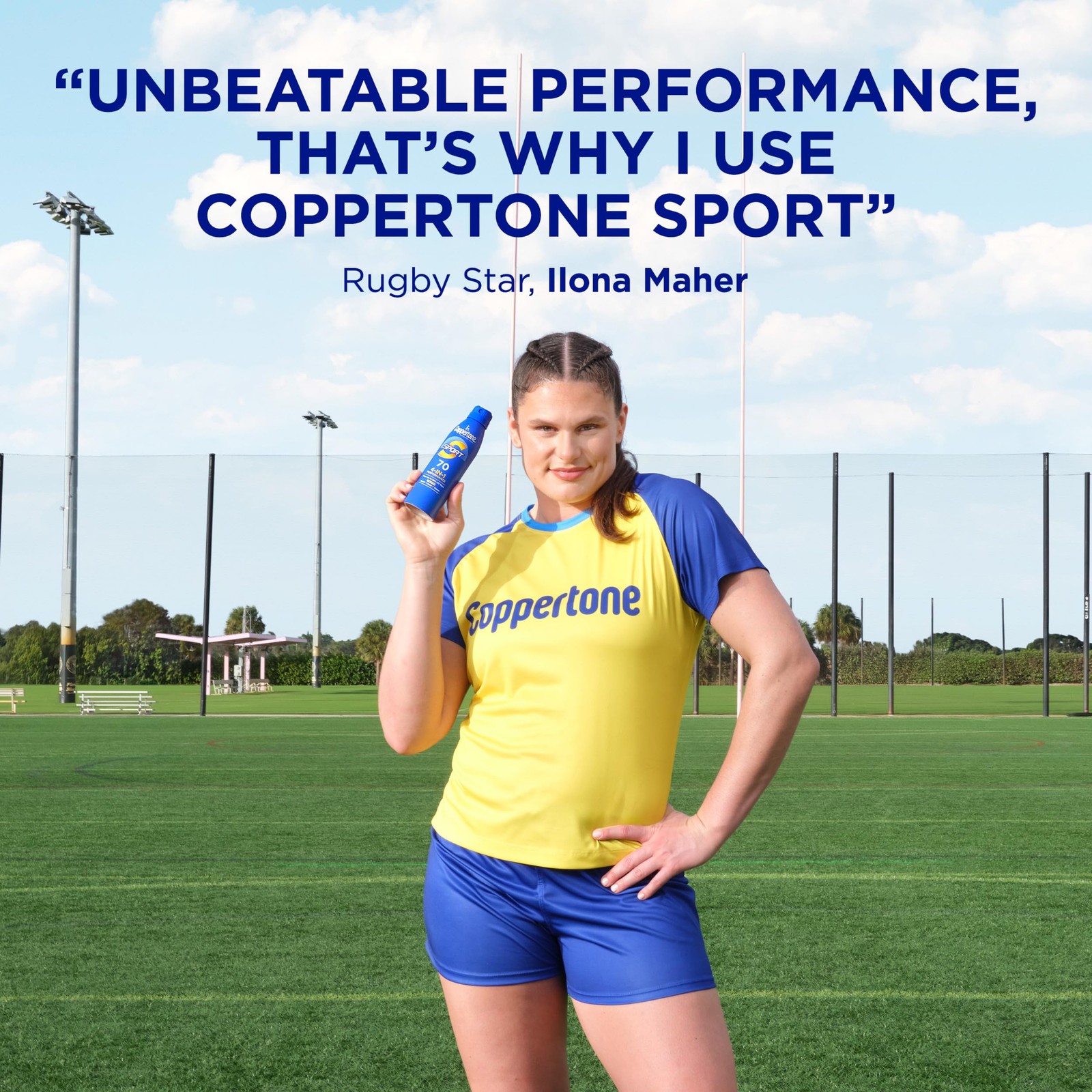 Coppertone SPORT Sunscreen Spray SPF 70, Water 5.5 Ounce (Pack of 3), Blue