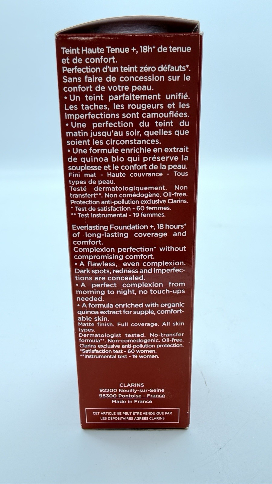 Clarins Everlasting Foundation + SPF 15 – Cappachino 114 – 1.1 Oz New