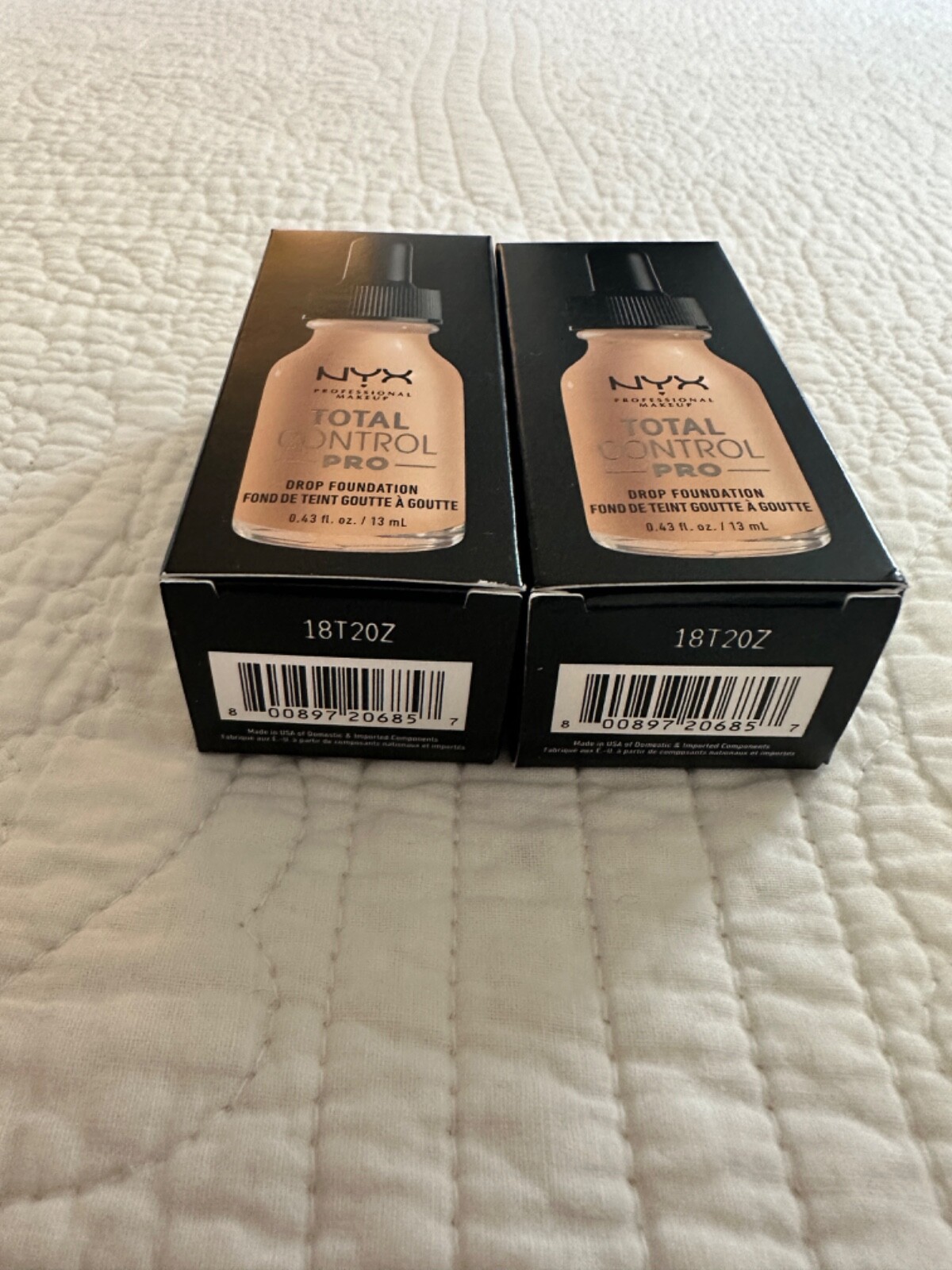 NYX Professional Makeup Total Control PRO Drop Foundation Vanilla New – Lot of 2