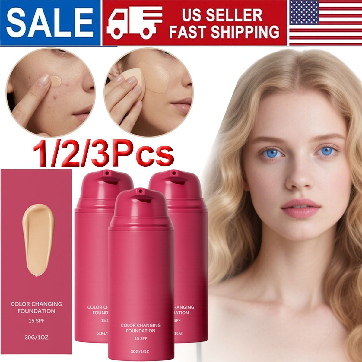 Smooche Foundation Korean, Smooche Color Changing Foundation, For All Skin Types