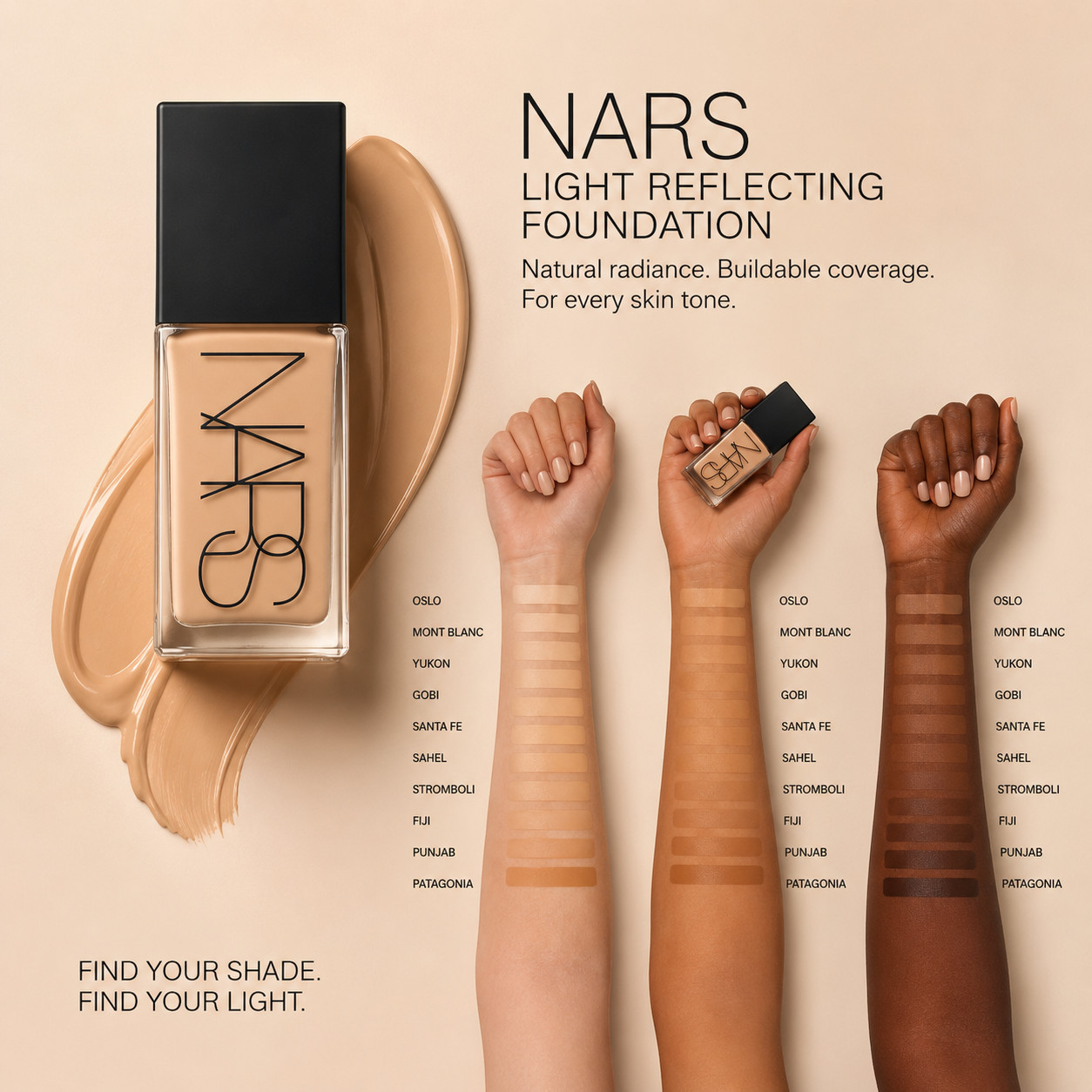 NARS LIGHT REFLECTING Foundation Medium1.2 Patagonia 30ml/1oz NEW