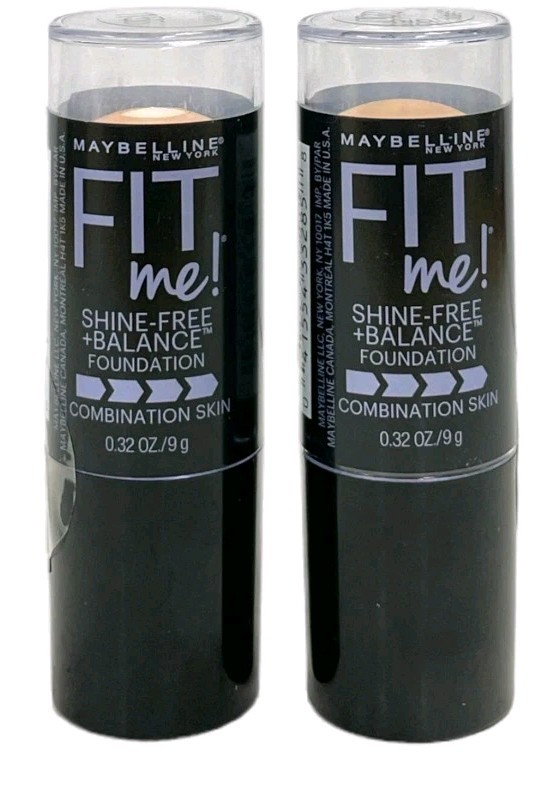 2 PACK Maybelline 120 CLASSIC IVORY Fit Me Shine-Free Stick Foundations – New