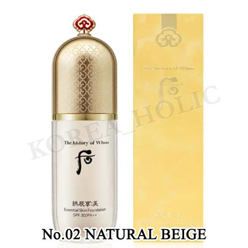 THE WHOO Gongjinhyang Mi Essential Skin Foundation 40ml #02 Natural Beige NEW